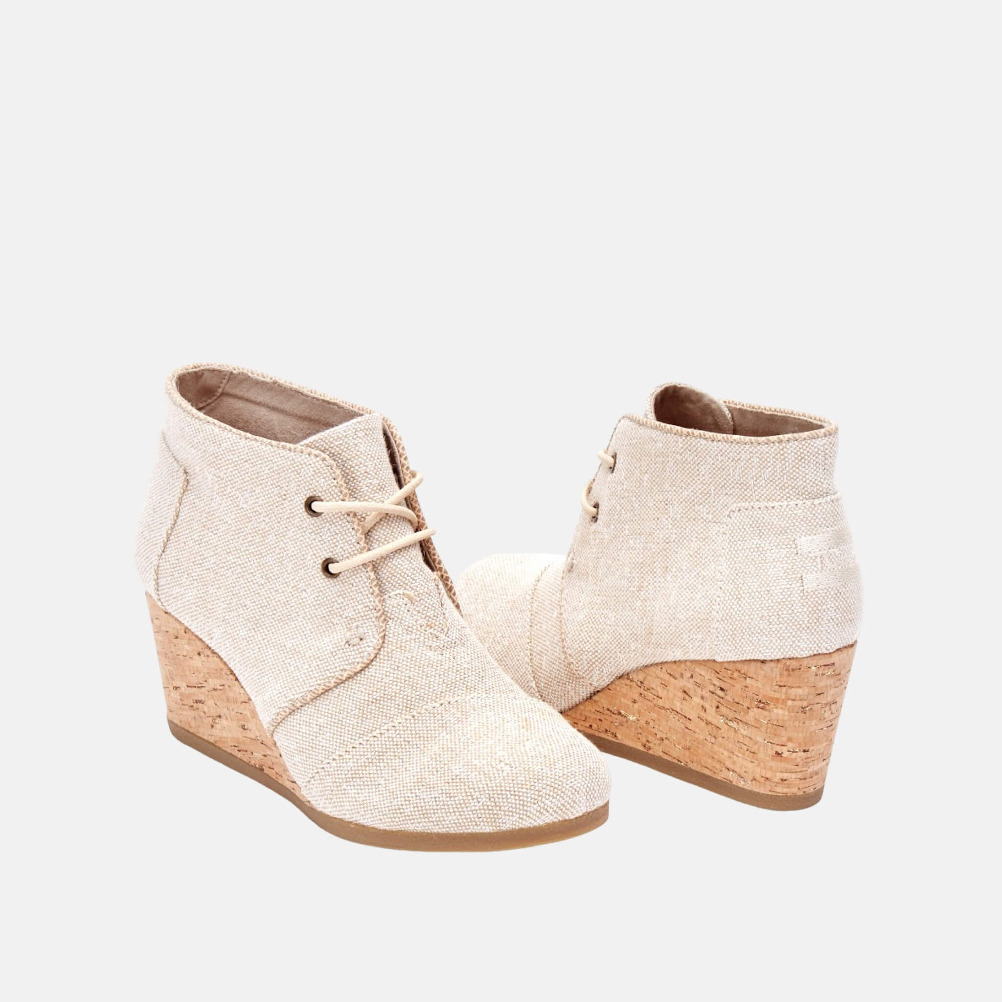 Béžové dámské TOMS Metallic Desert Wedge