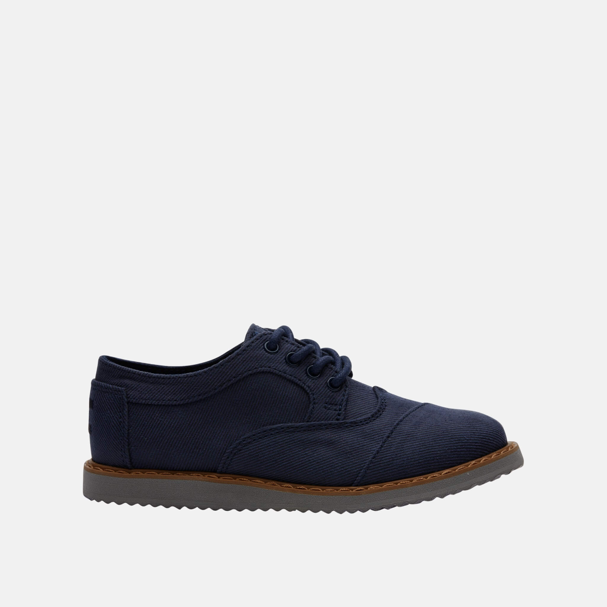 Detské modré polotopánky TOMS Twill Youth Brogue