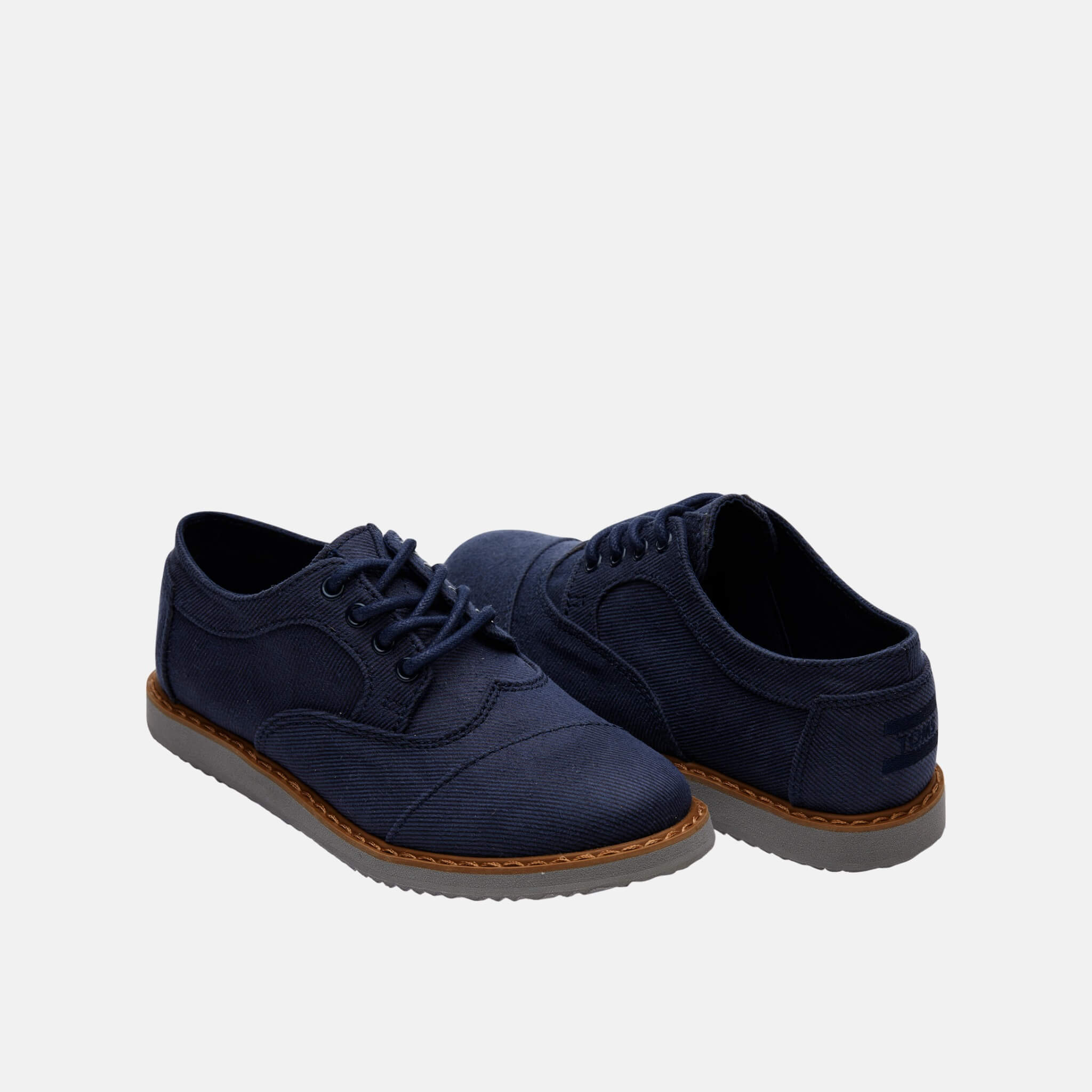 Detské modré polotopánky TOMS Twill Youth Brogue