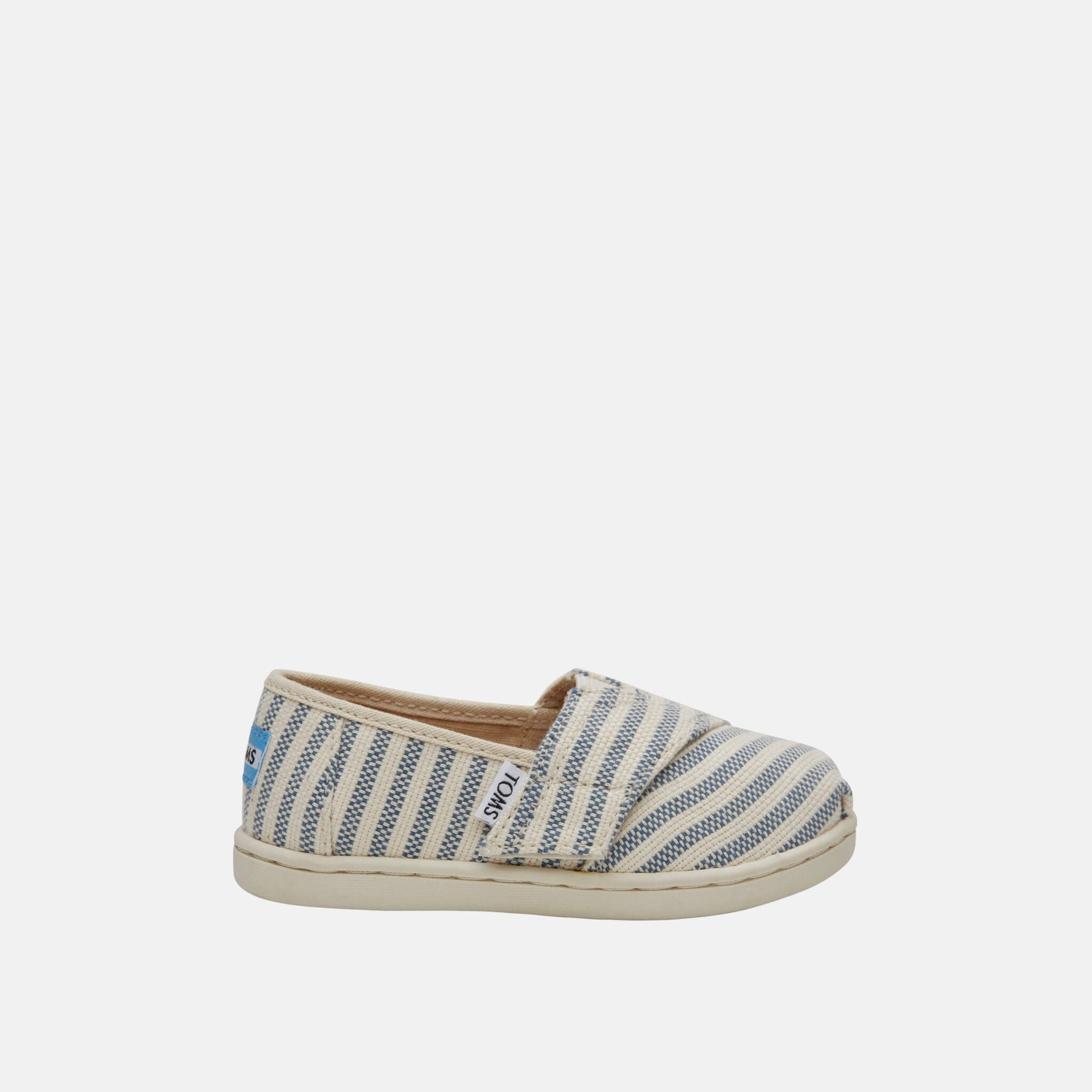 Detské krémovo-modré TOMS Stripes Seasonal Classics Tiny Alpargata