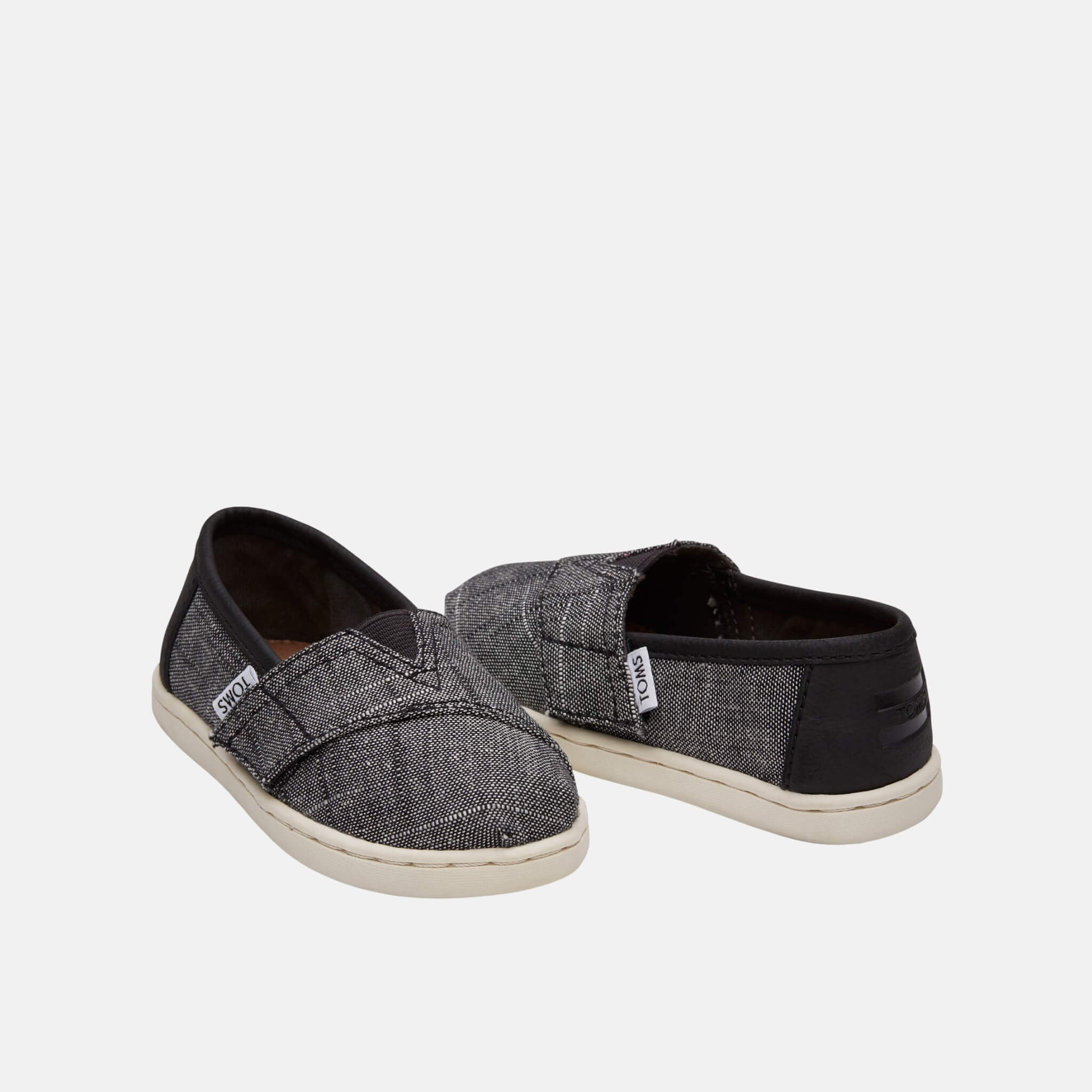 Detské čierno-sivé TOMS Textured Seasonal Classics Tiny Alpargata