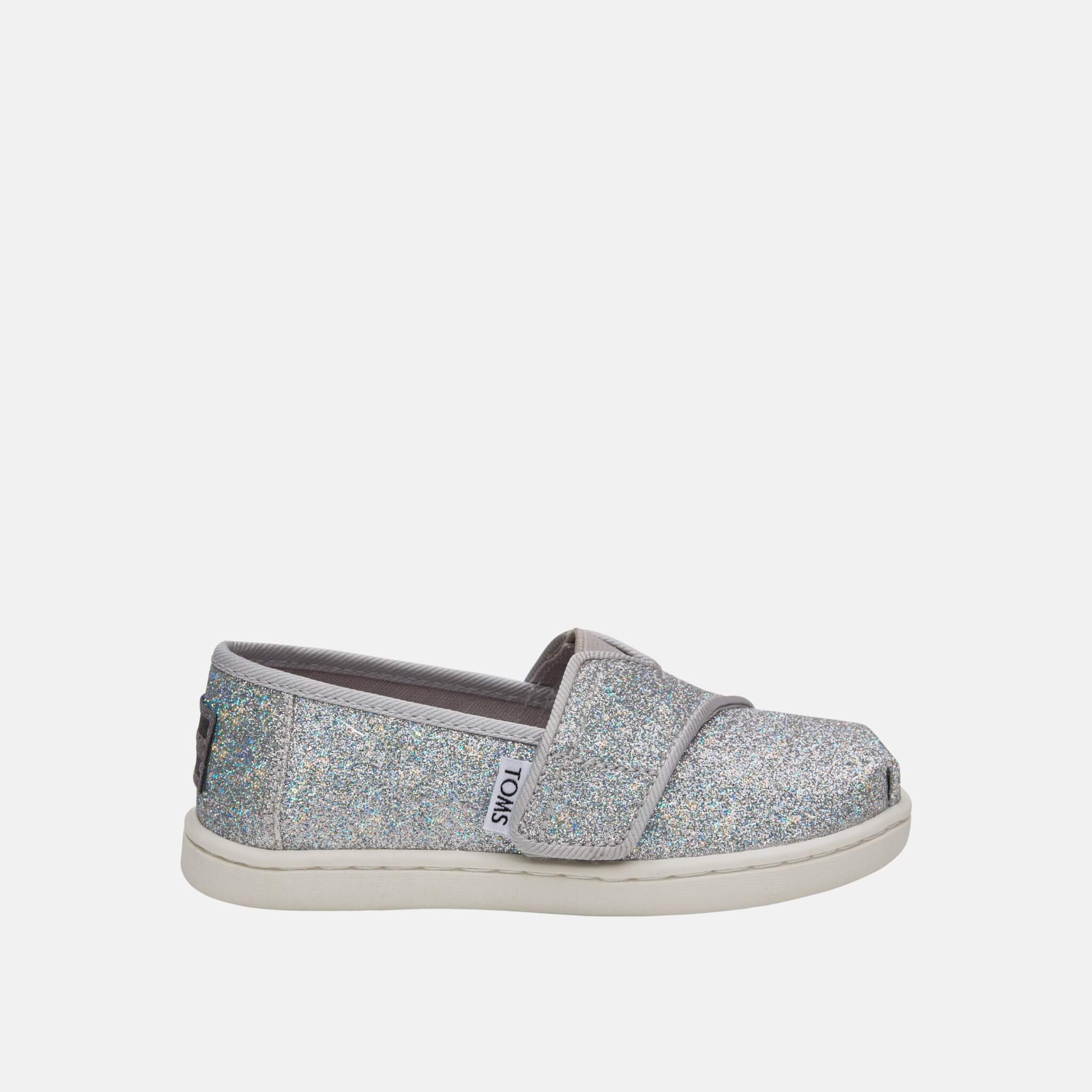 Detské strieborné espadrilky TOMS Tiny Alpargata