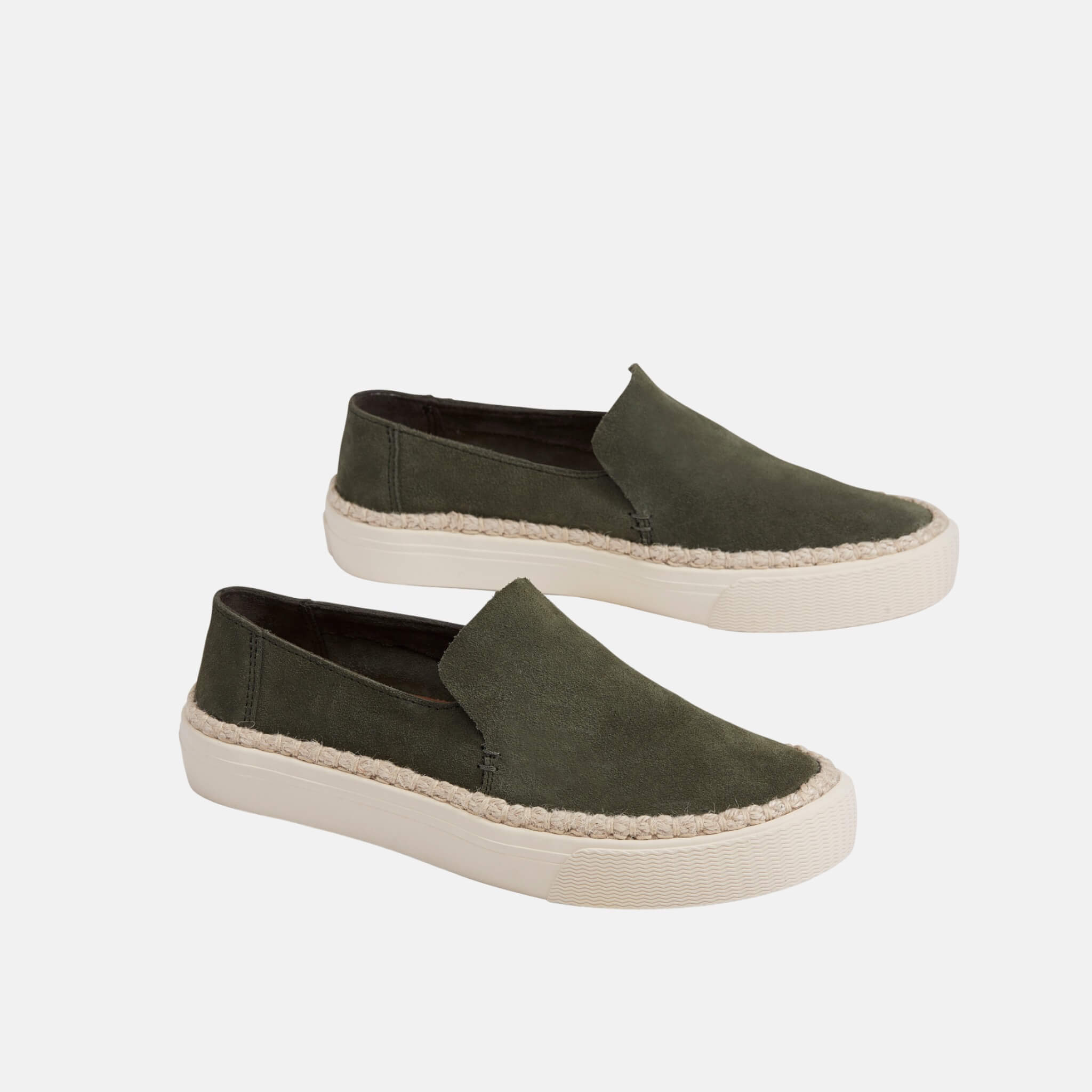 Dámske zelené slip-ony TOMS Suede Sunset