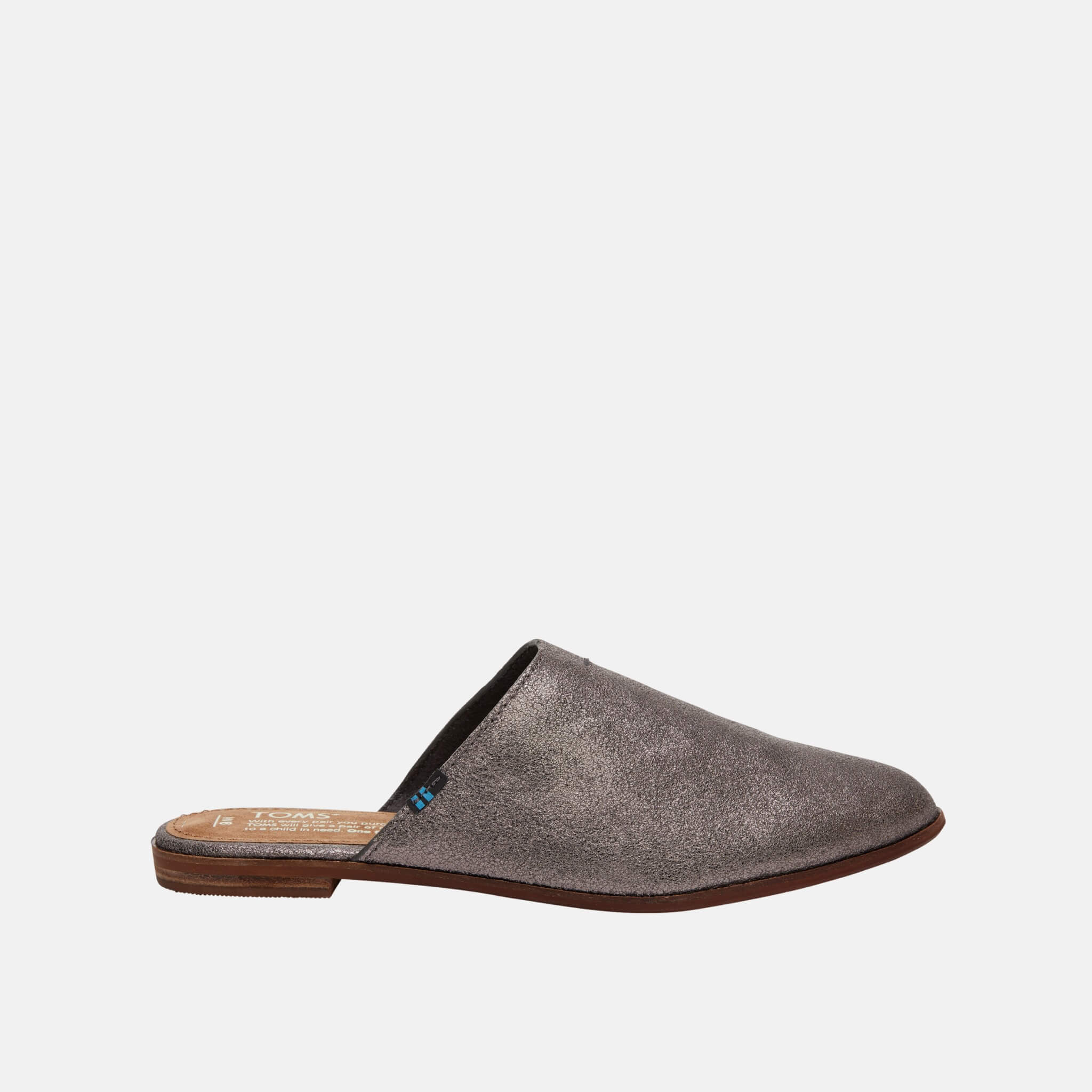 Dámske šedé šľapky TOMS Metallic Leather Jutti Mule