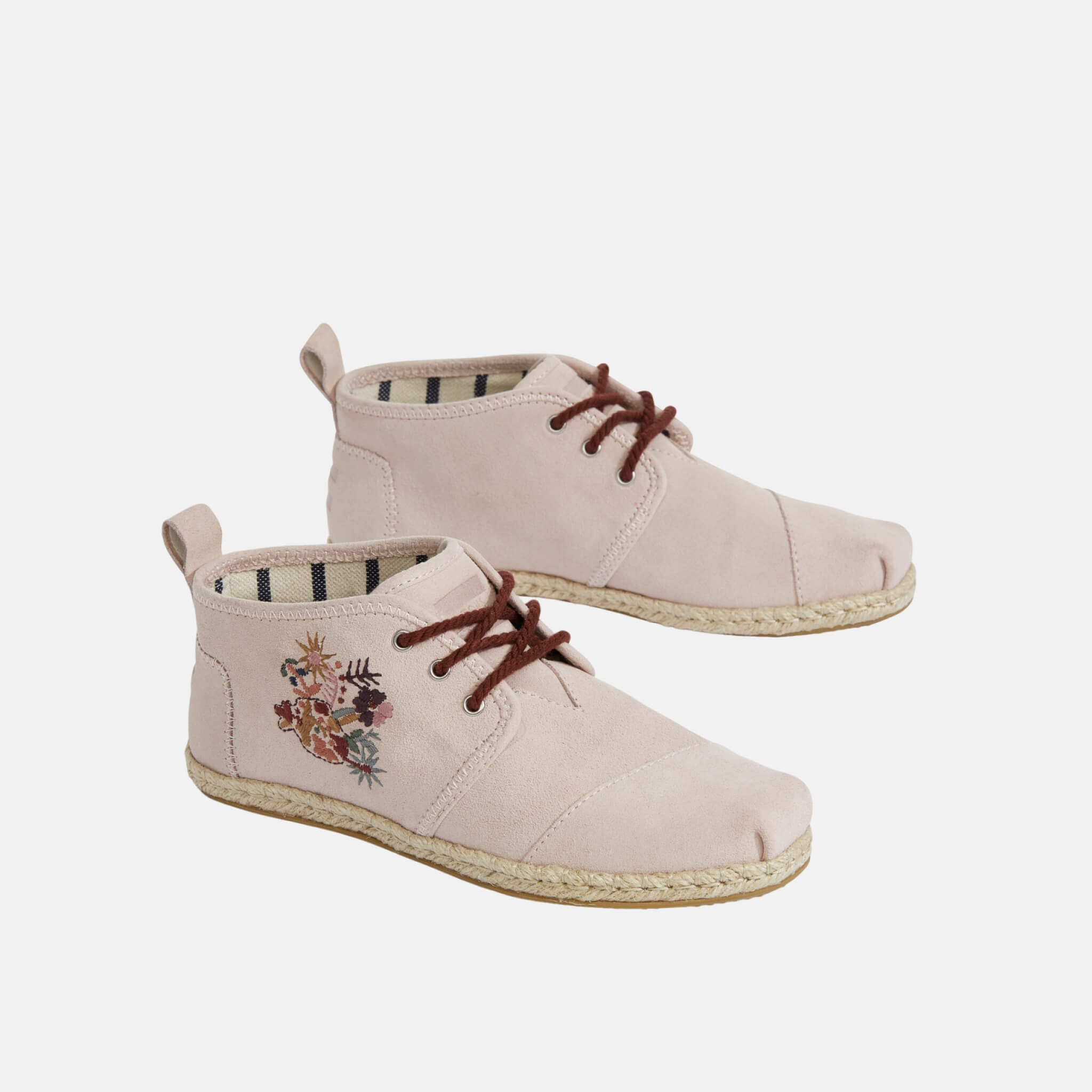 Dámske ružové členkové topánky TOMS Embroidery Botas
