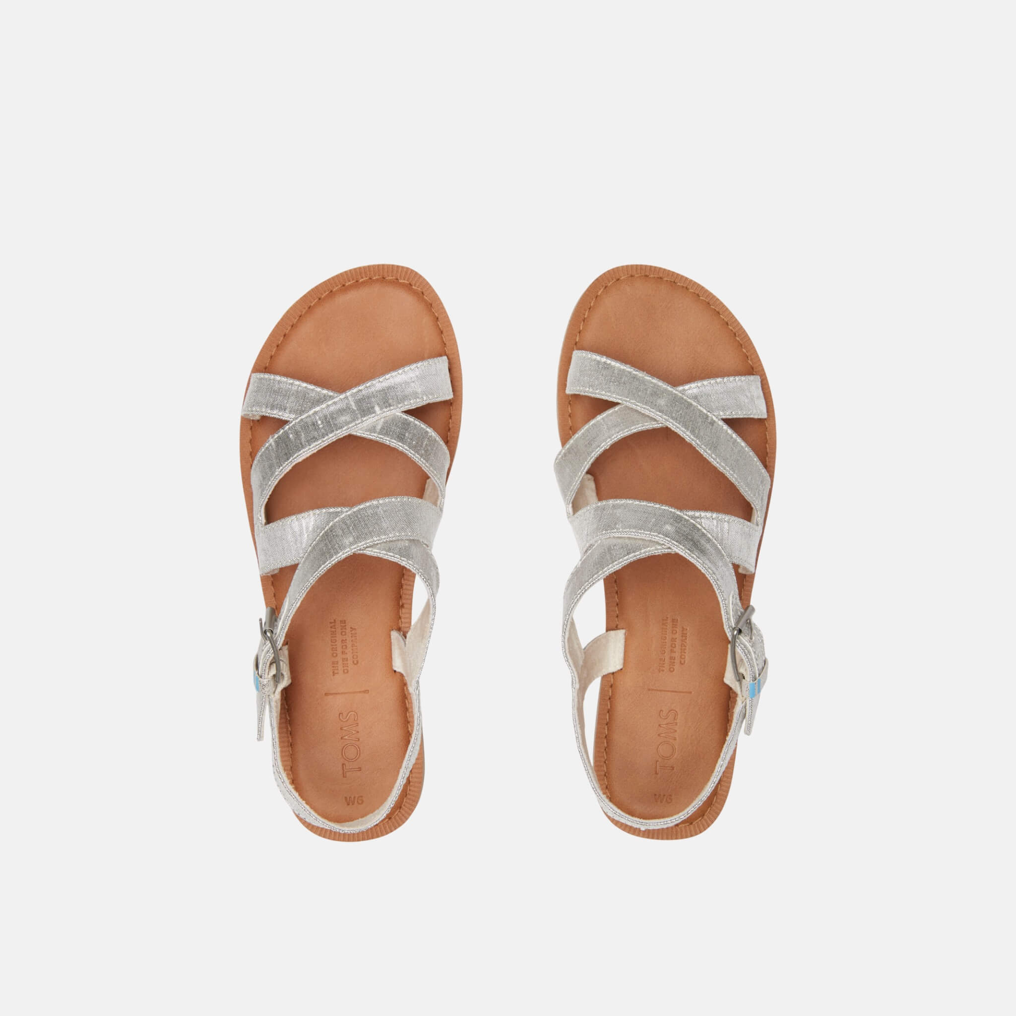 Dámske strieborné sandálky TOMS Silver Metallic Sicily Sandals