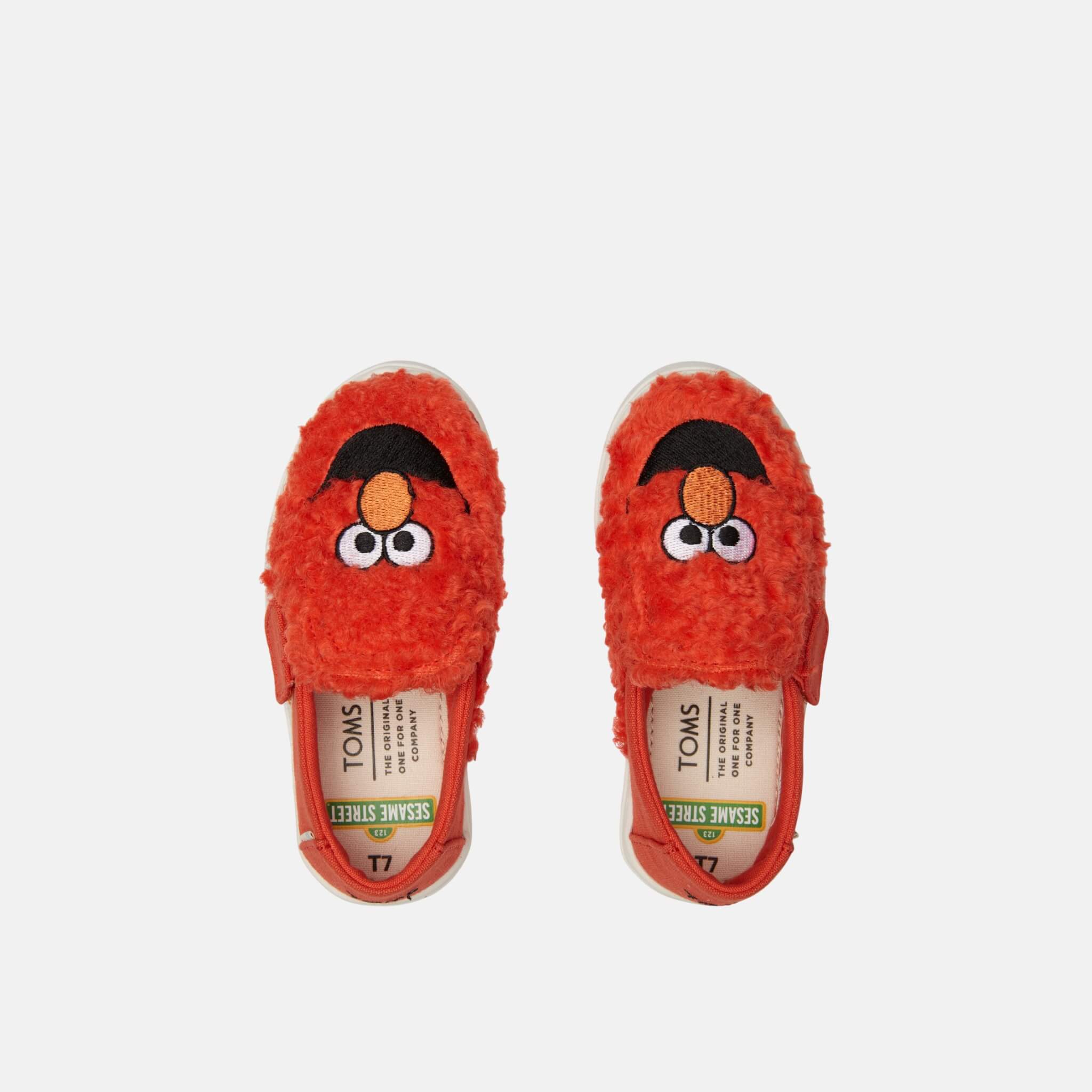 Detské červené TOMS Sesame Street Elmo Tiny Luca Slip-on