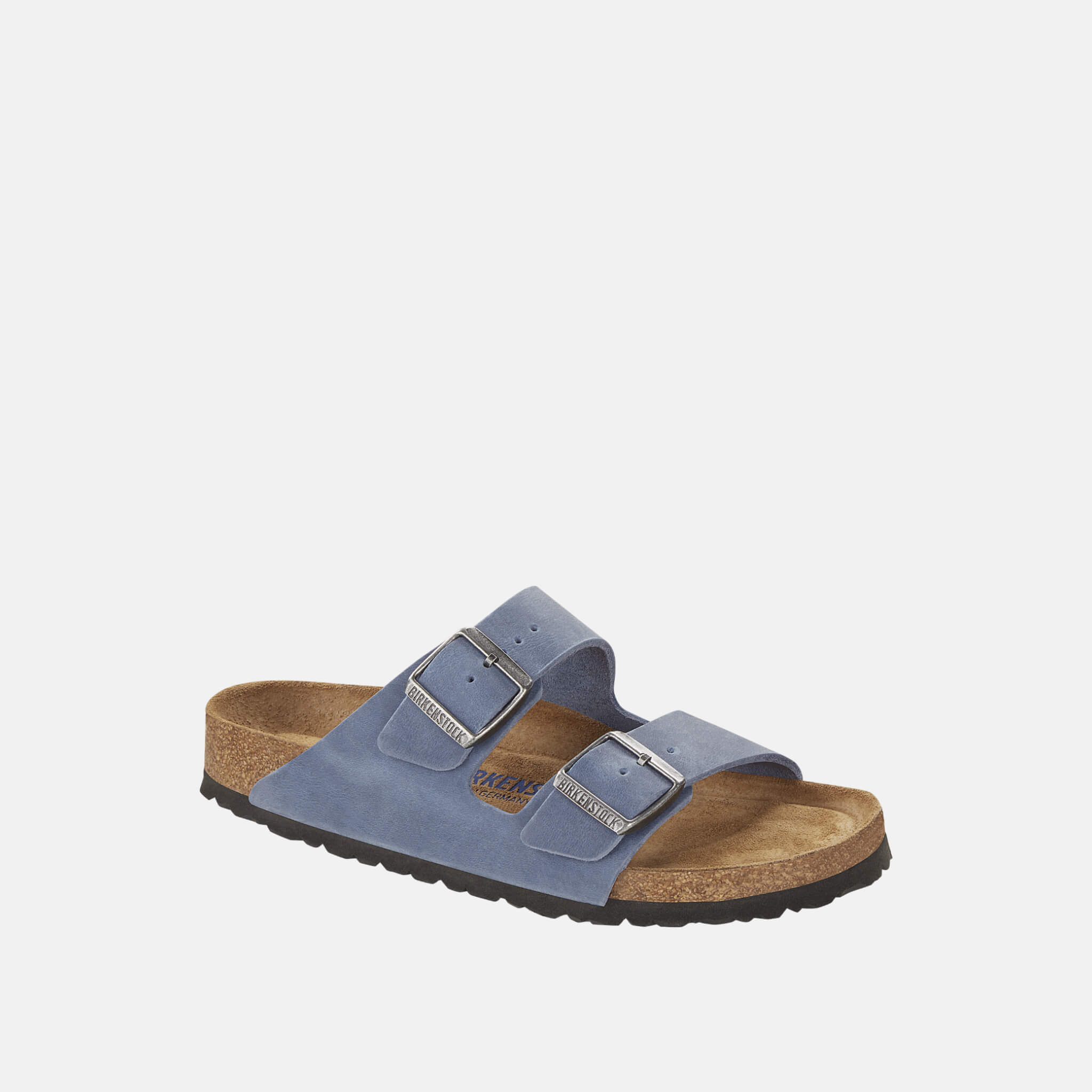 Modré Narrow šľapky Birkenstock Arizona Soft Footbed Oiled Leather