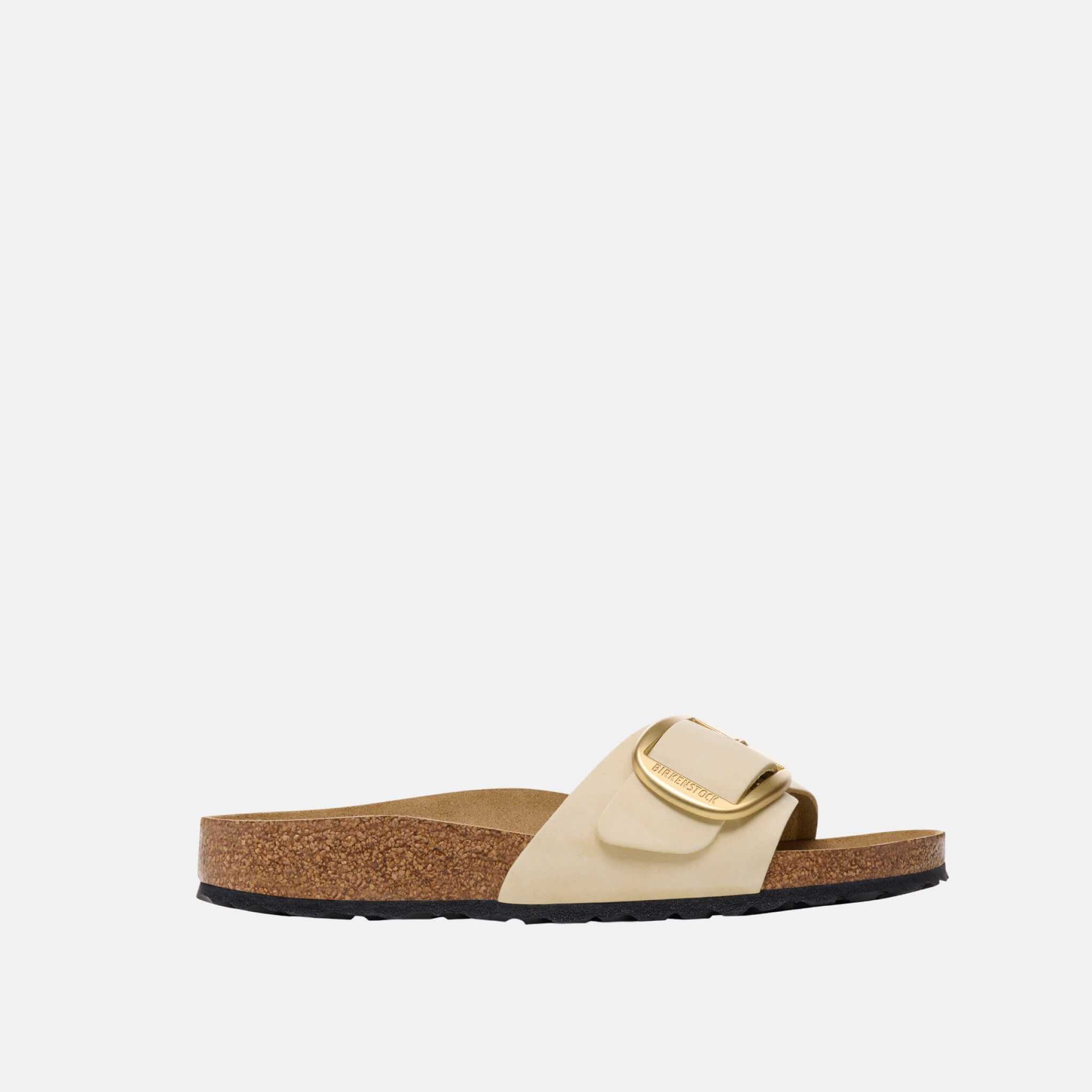 Béžové Regular Šľapky Birkenstock Madrid Big Buckle Nubuck Leather