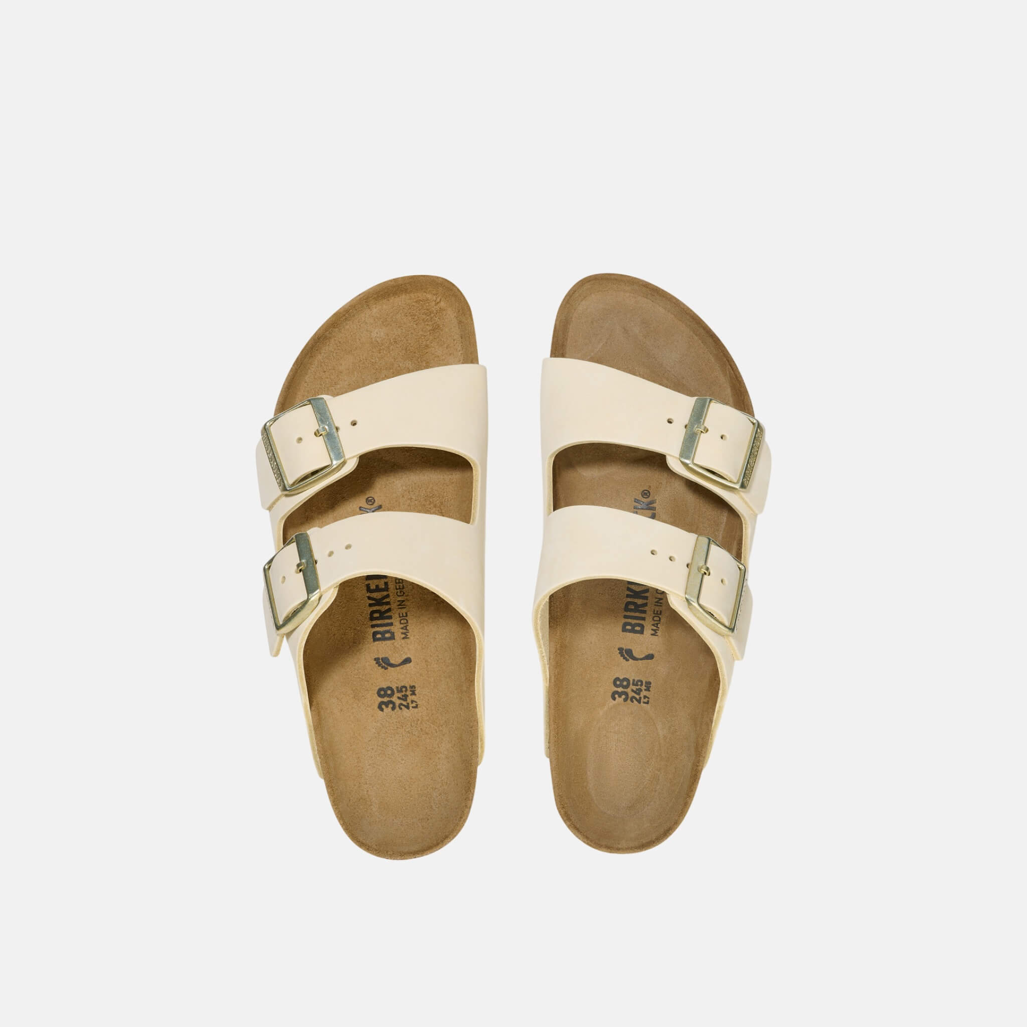 Béžové Regular Šľapky Birkenstock Arizona Nubuck Leather