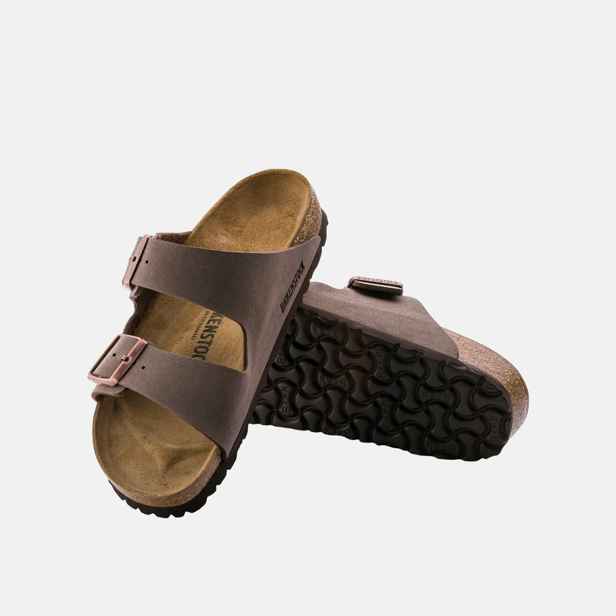 Hnedé Narrow šľapky Birkenstock Arizona Birko-Flor Nubuck