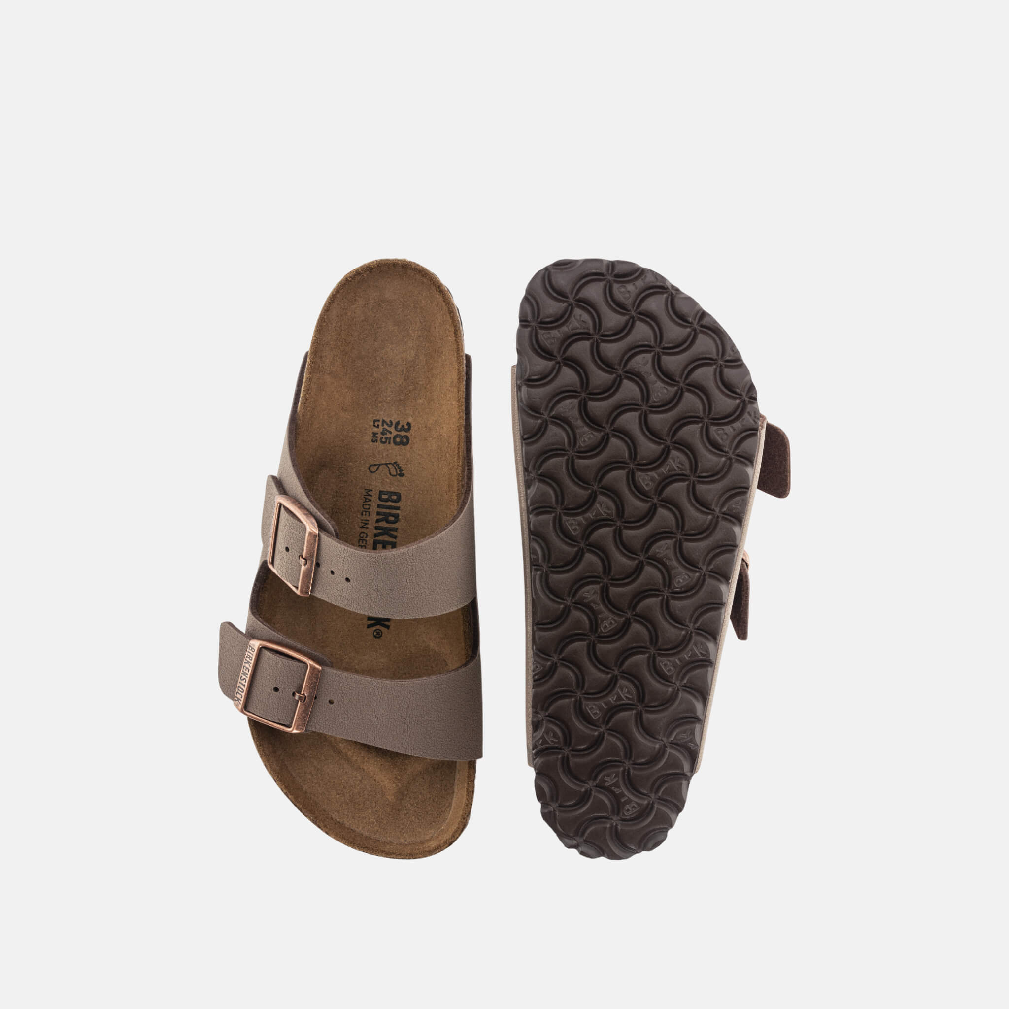 Hnedé Narrow šľapky Birkenstock Arizona Birko-Flor Nubuck