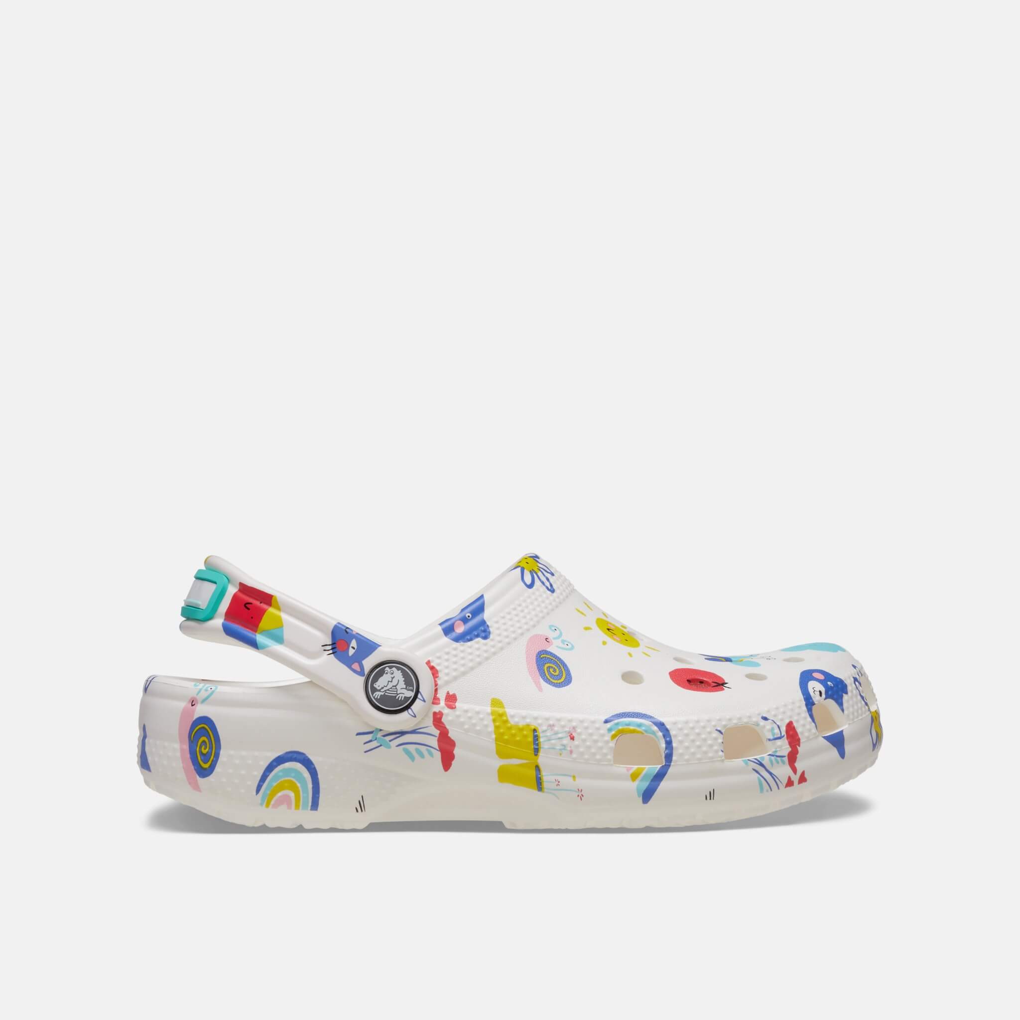 Classic Doodle Print Clog K White/Multi