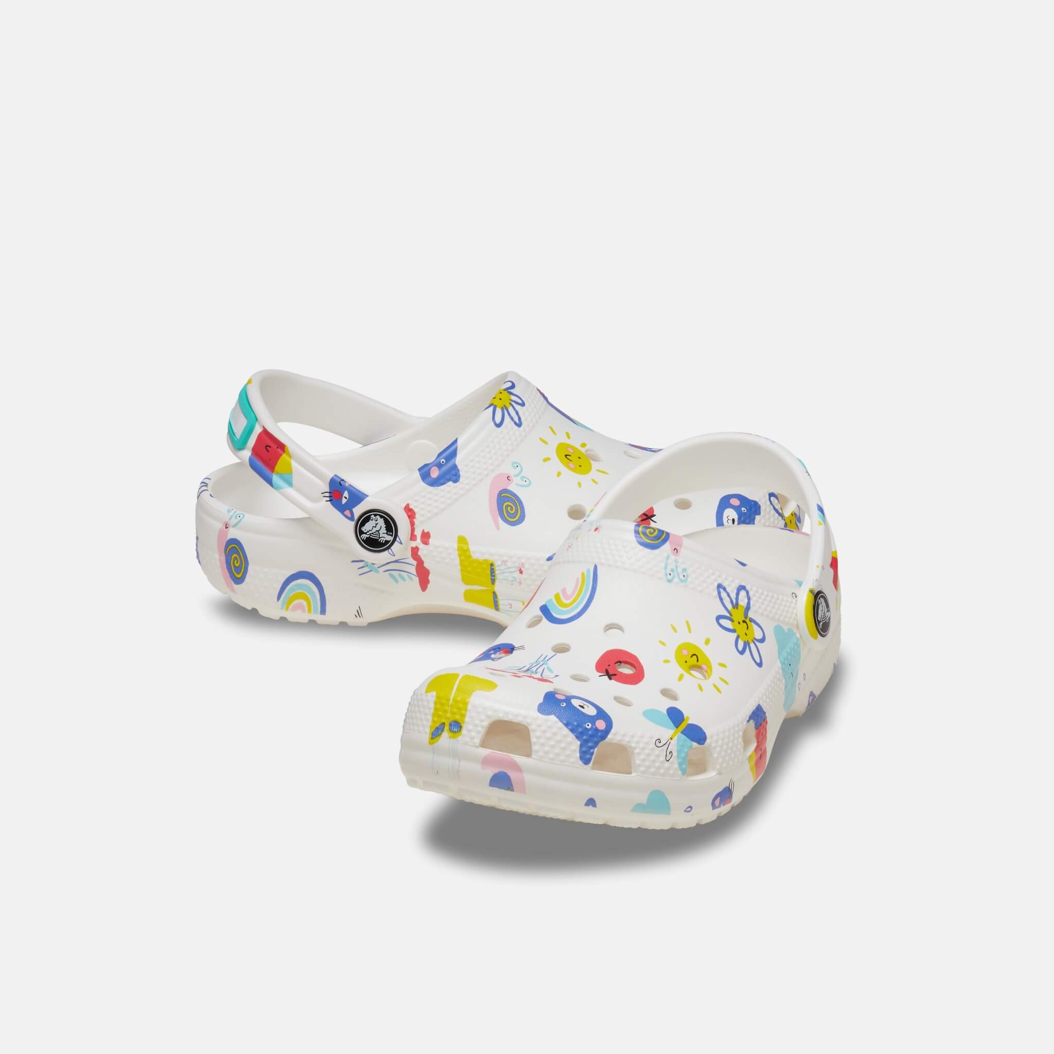 Classic Doodle Print Clog K White/Multi