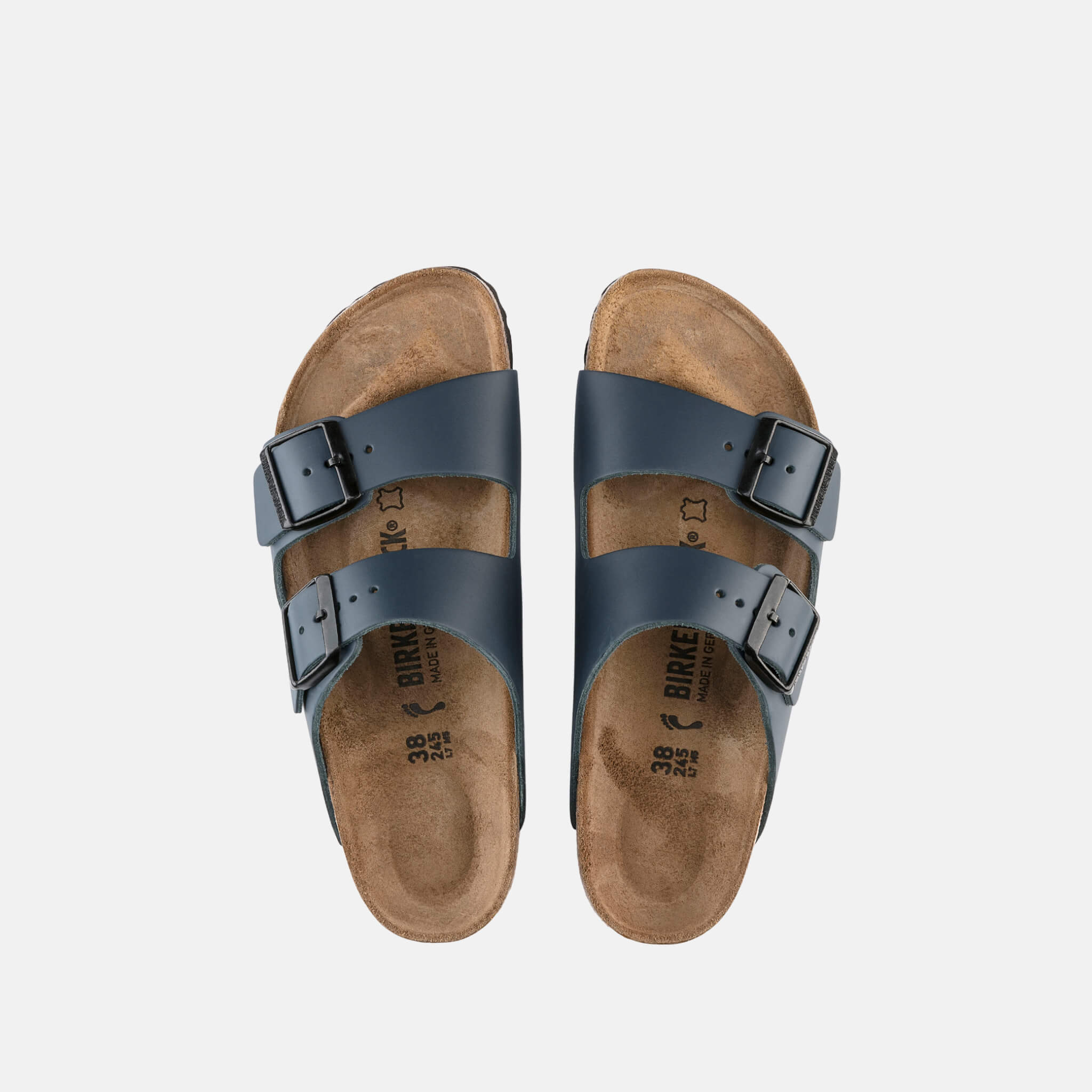 Modré Narrow šľapky Birkenstock Arizona Natural Leather