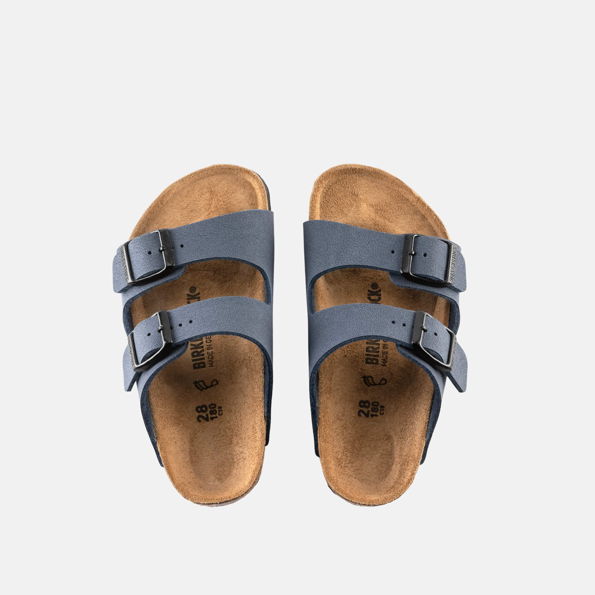 Modré Narrow šľapky Birkenstock Arizona Birko-Flor Nubuck