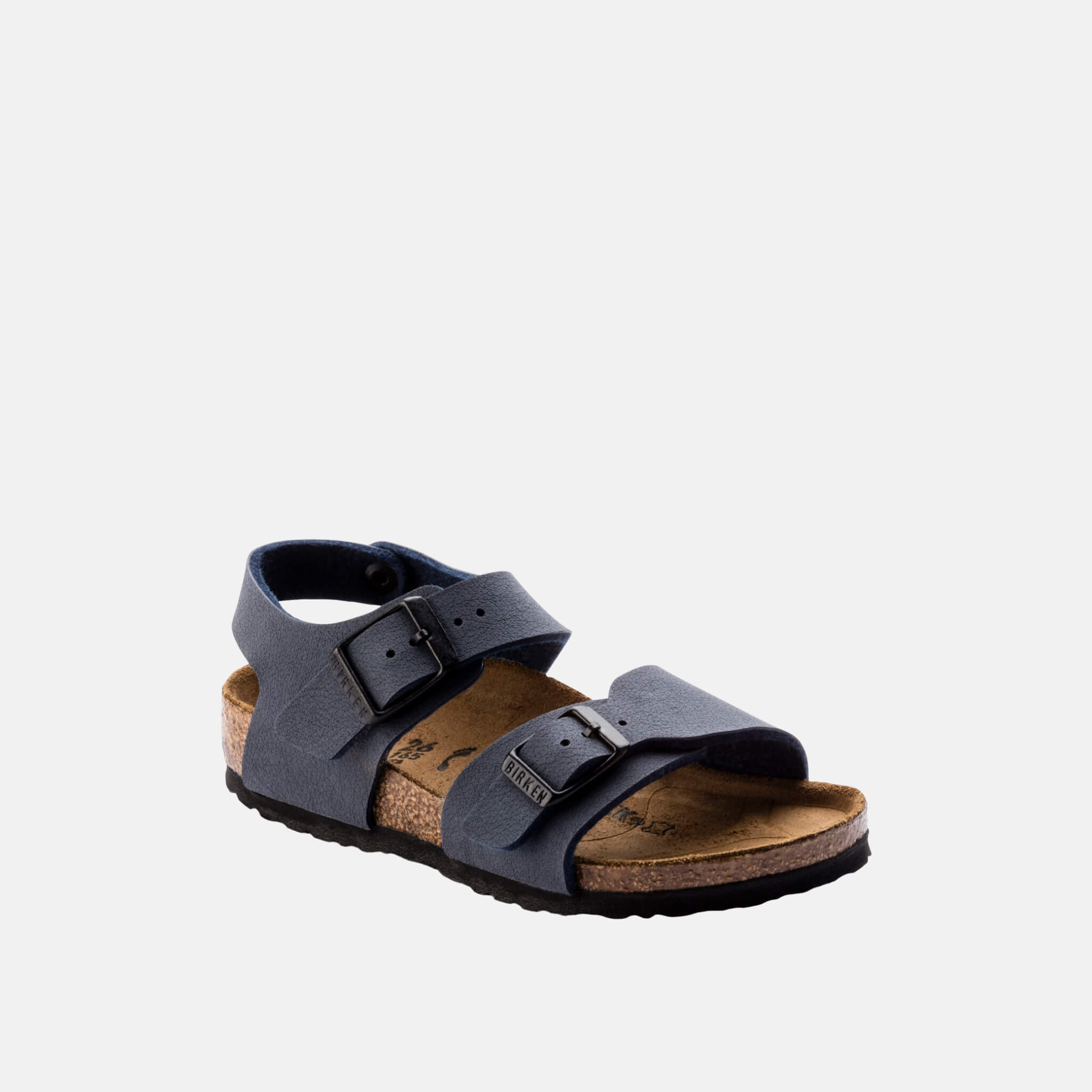 Detské modré Narrow sandále Birkenstock New York Birko-Flor Nubuck