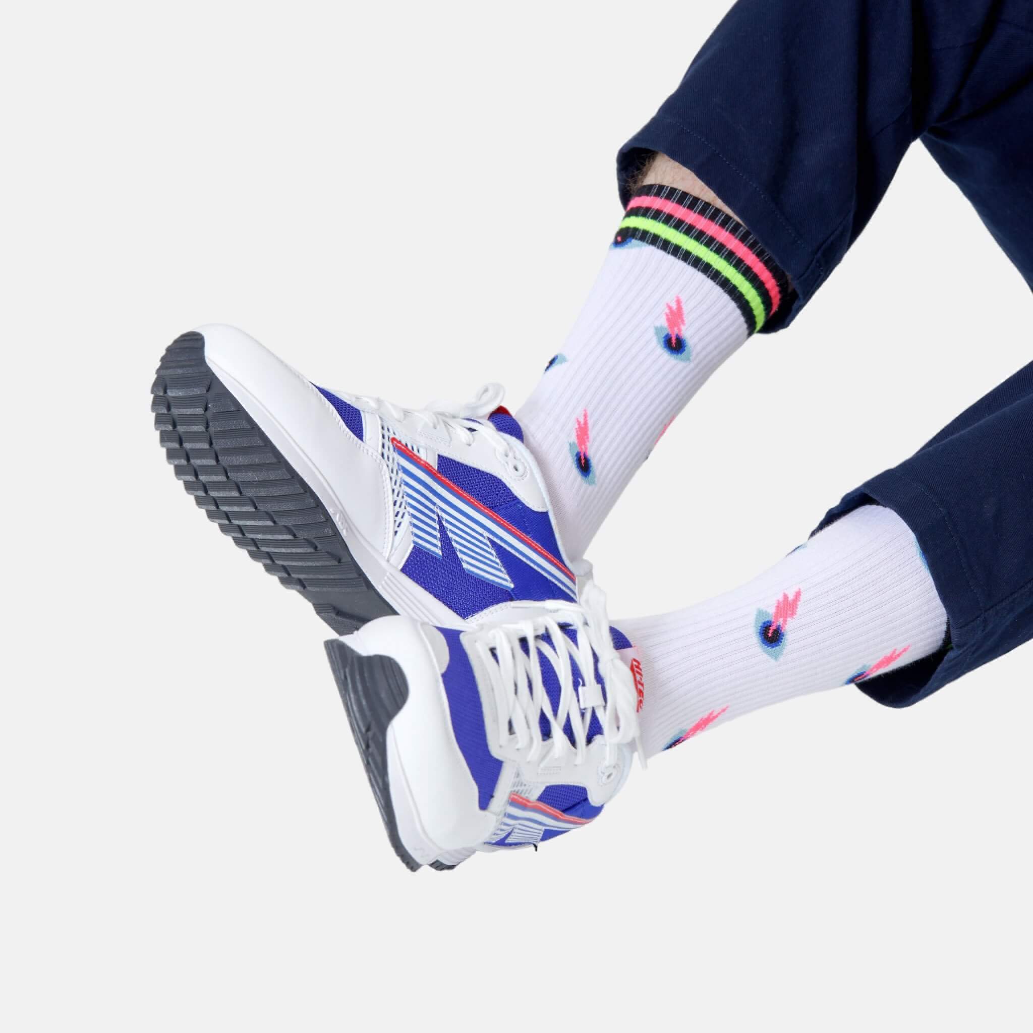 Biele ponožky Happy Socks, vzor I See You // KOLEKCIA ATHLETIC