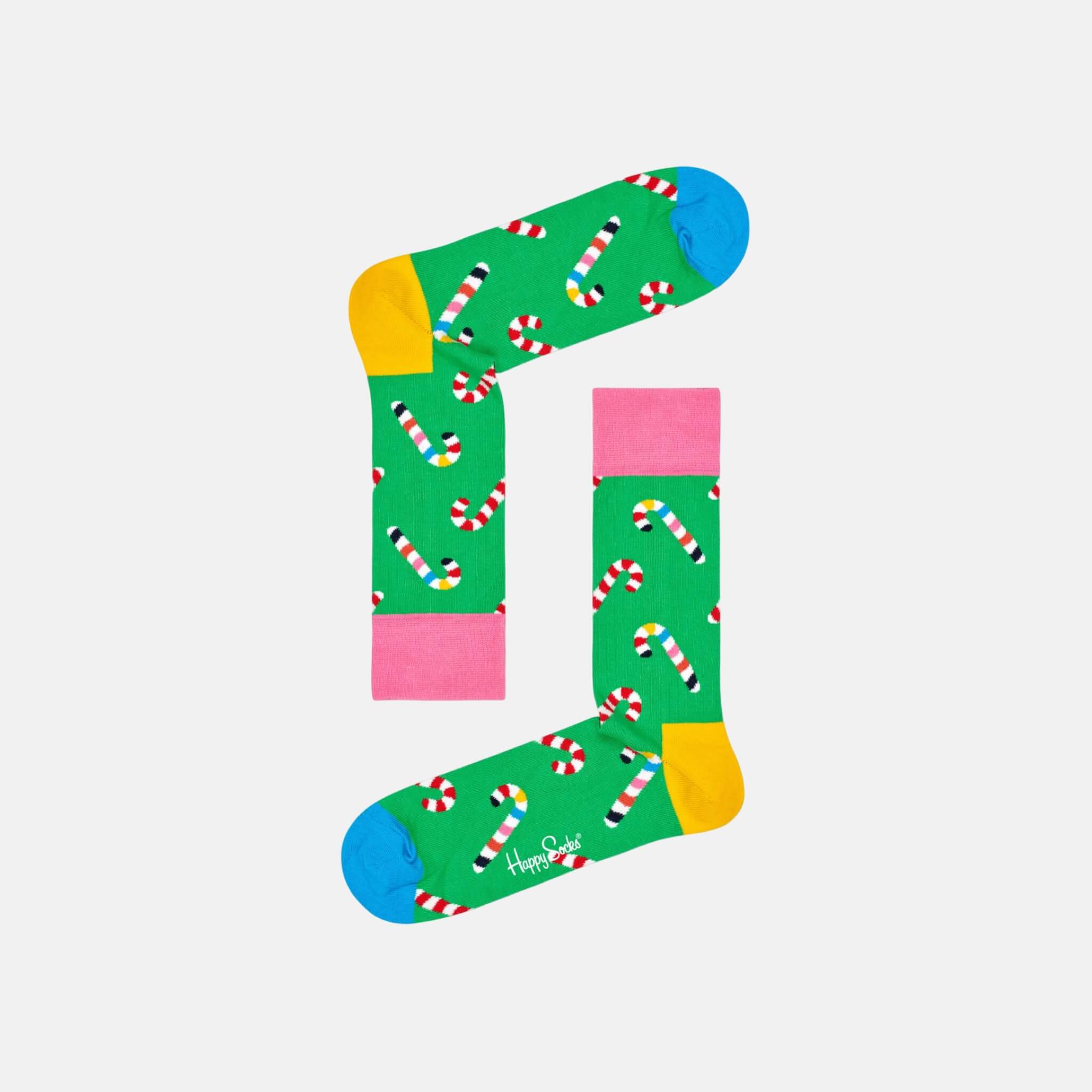 Zelené ponožky Happy Socks s cukrovými paličkami, vzor Candy Cane