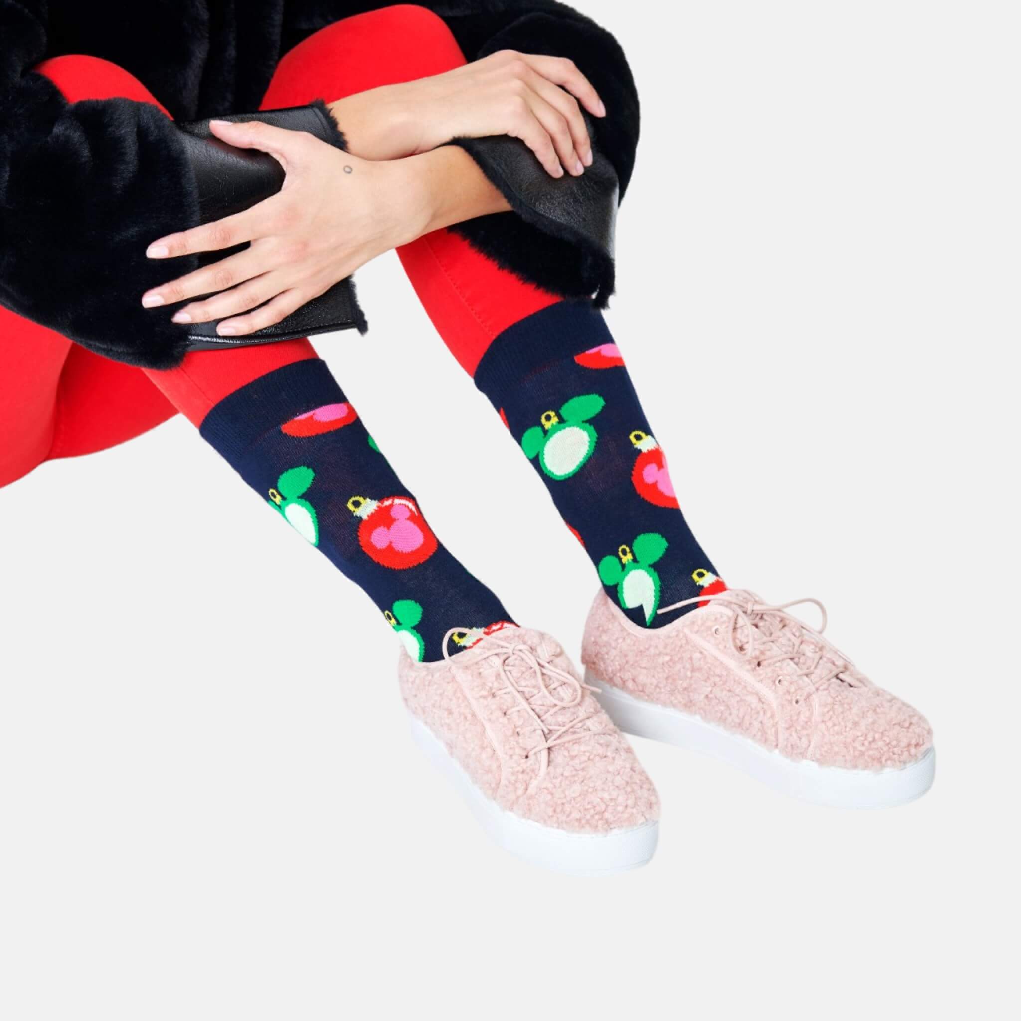 Modro-zelené ponožky Happy Socks x Disney - vzor Baublelicious