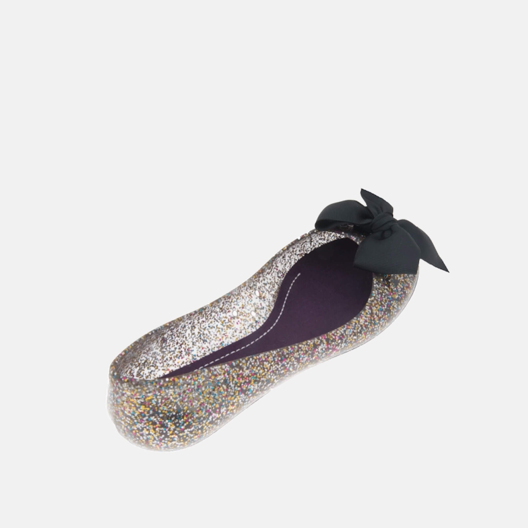 Jelly Ballerina in Glitter Black