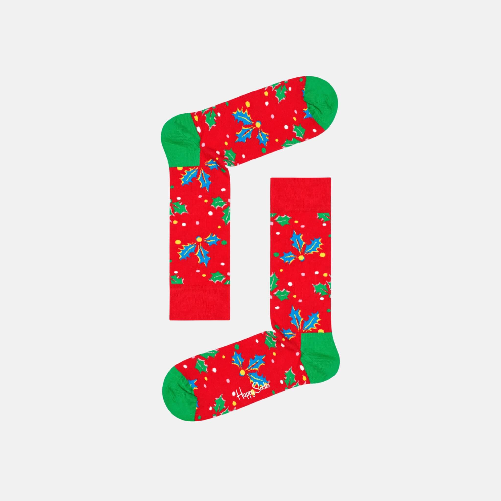 Červené ponožky Happy Socks s cezmínou, vzor Holly