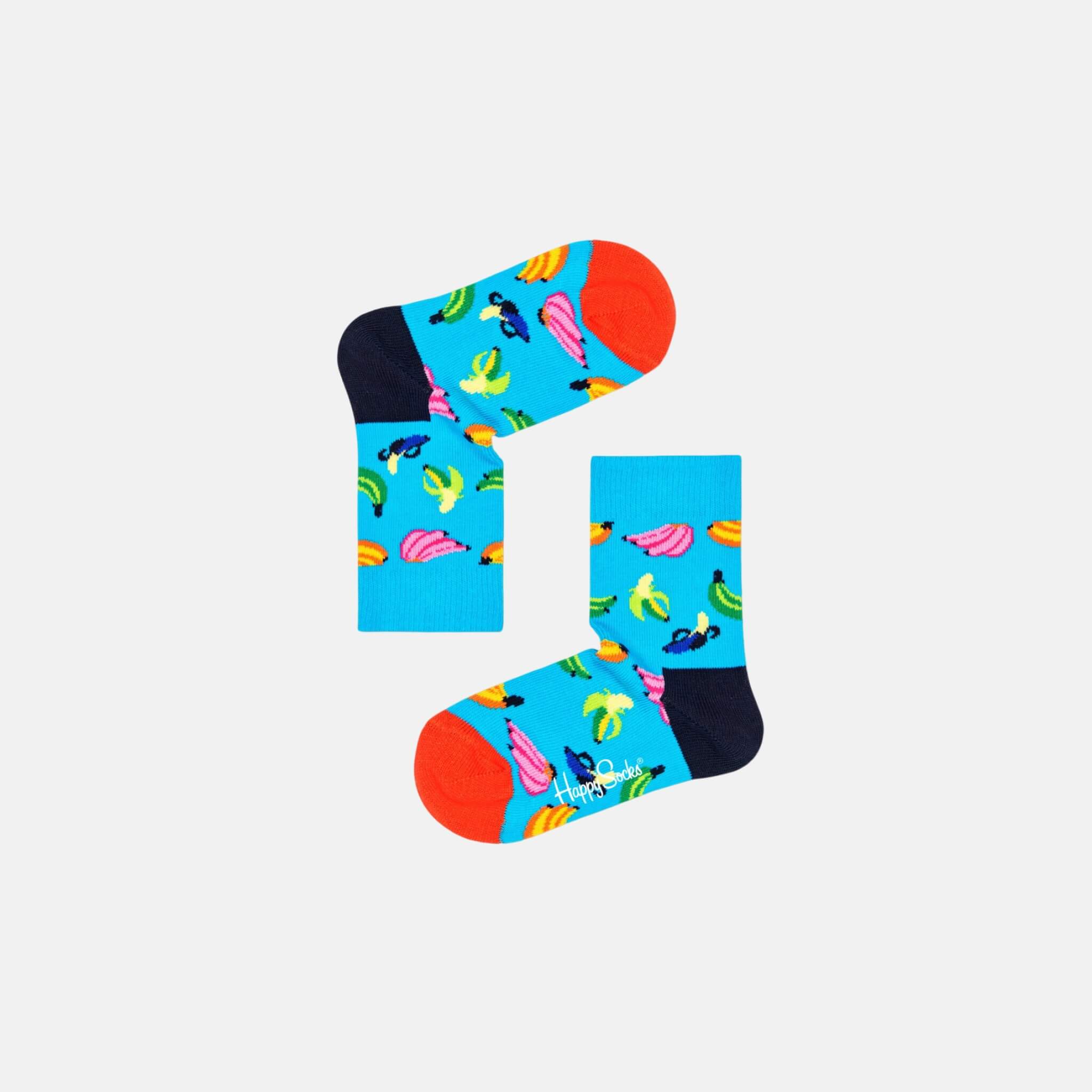 Detské modré ponožky Happy Socks s banánmi, vzor Banana