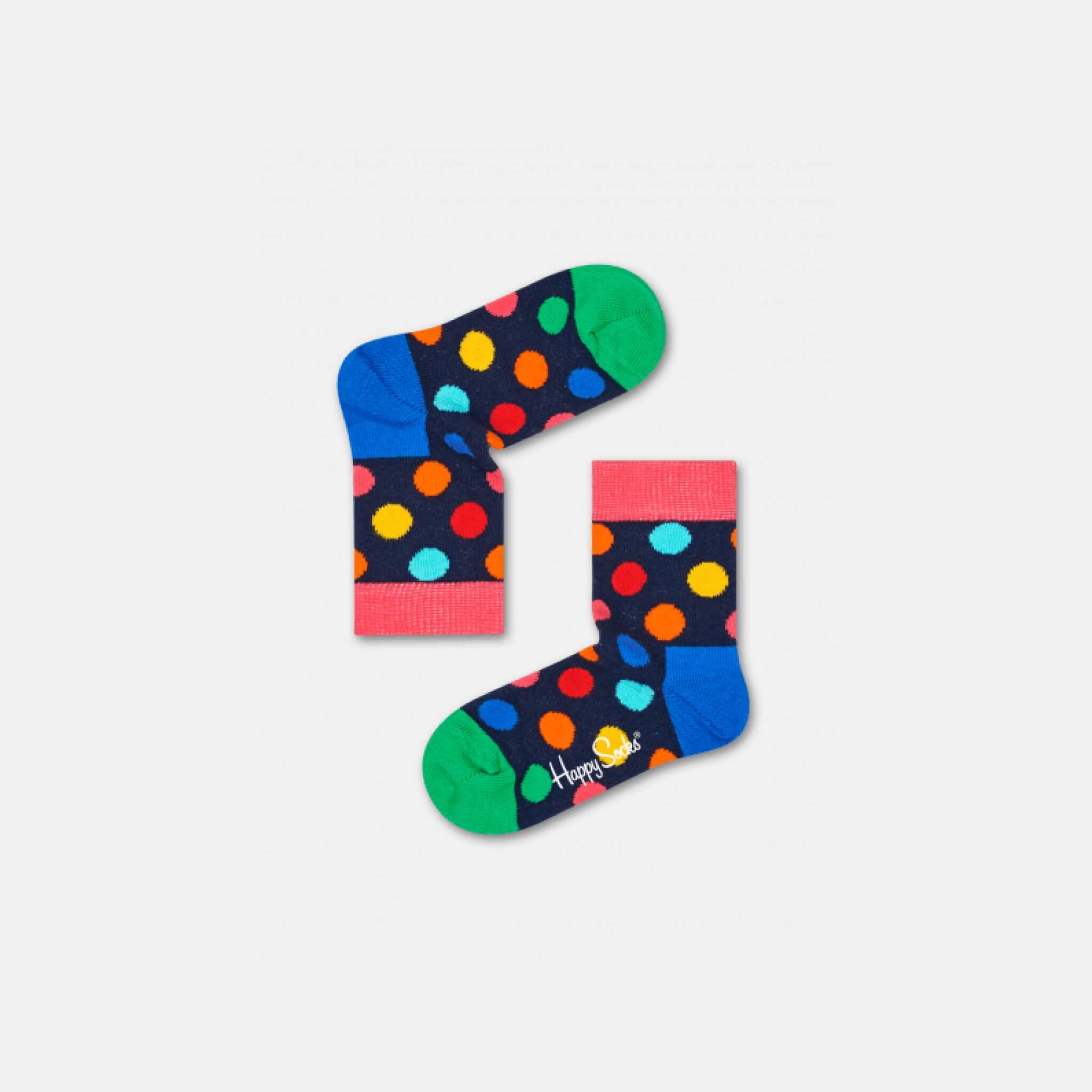 Detské tmavo modré ponožky Happy Socks s farebnými bodkami, vzor Big Dot