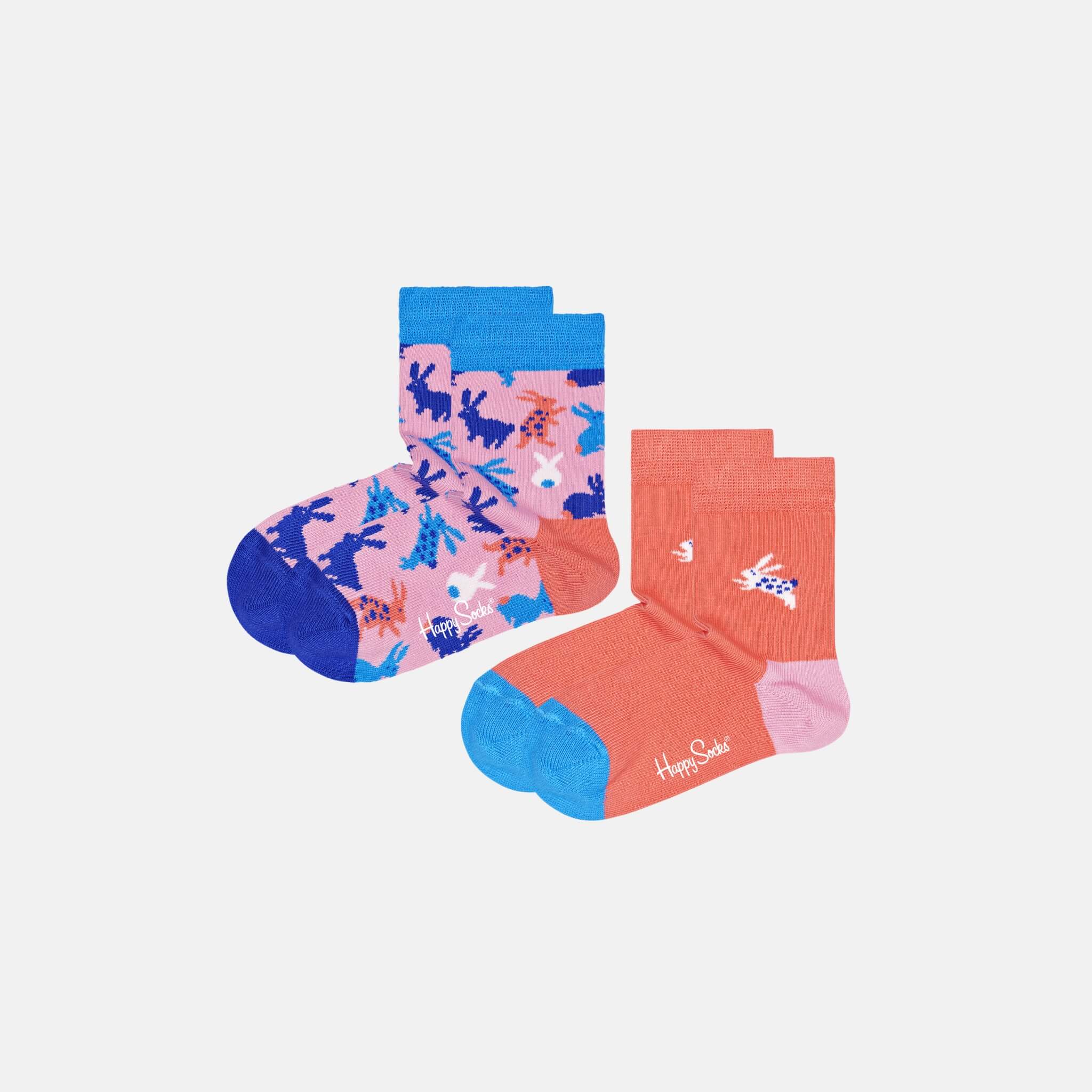 Detské ponožky Happy Socks so zajačikmi, vzor Bunny - 2 páry