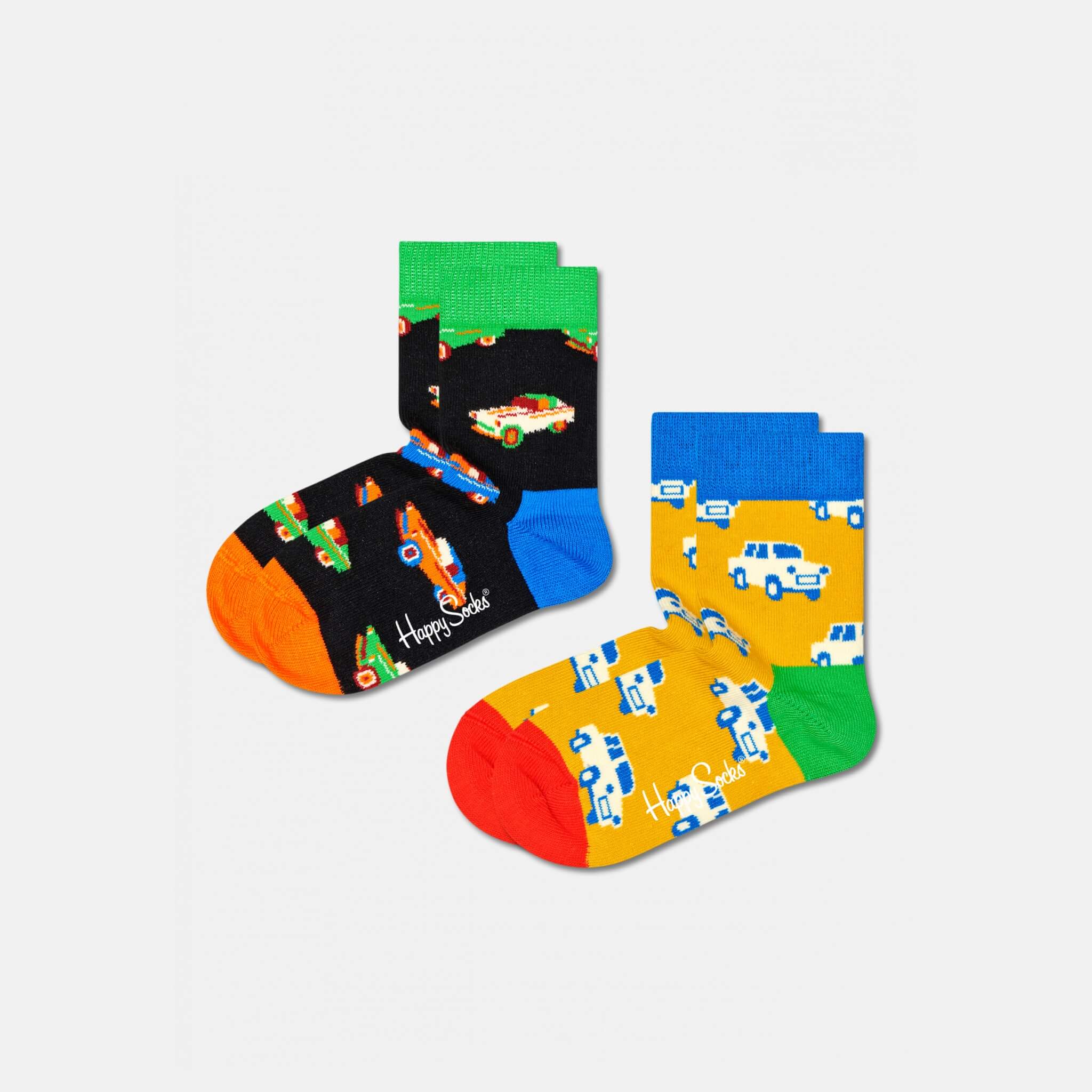 Detské ponožky Happy Socks, vzor Car - 2 páry