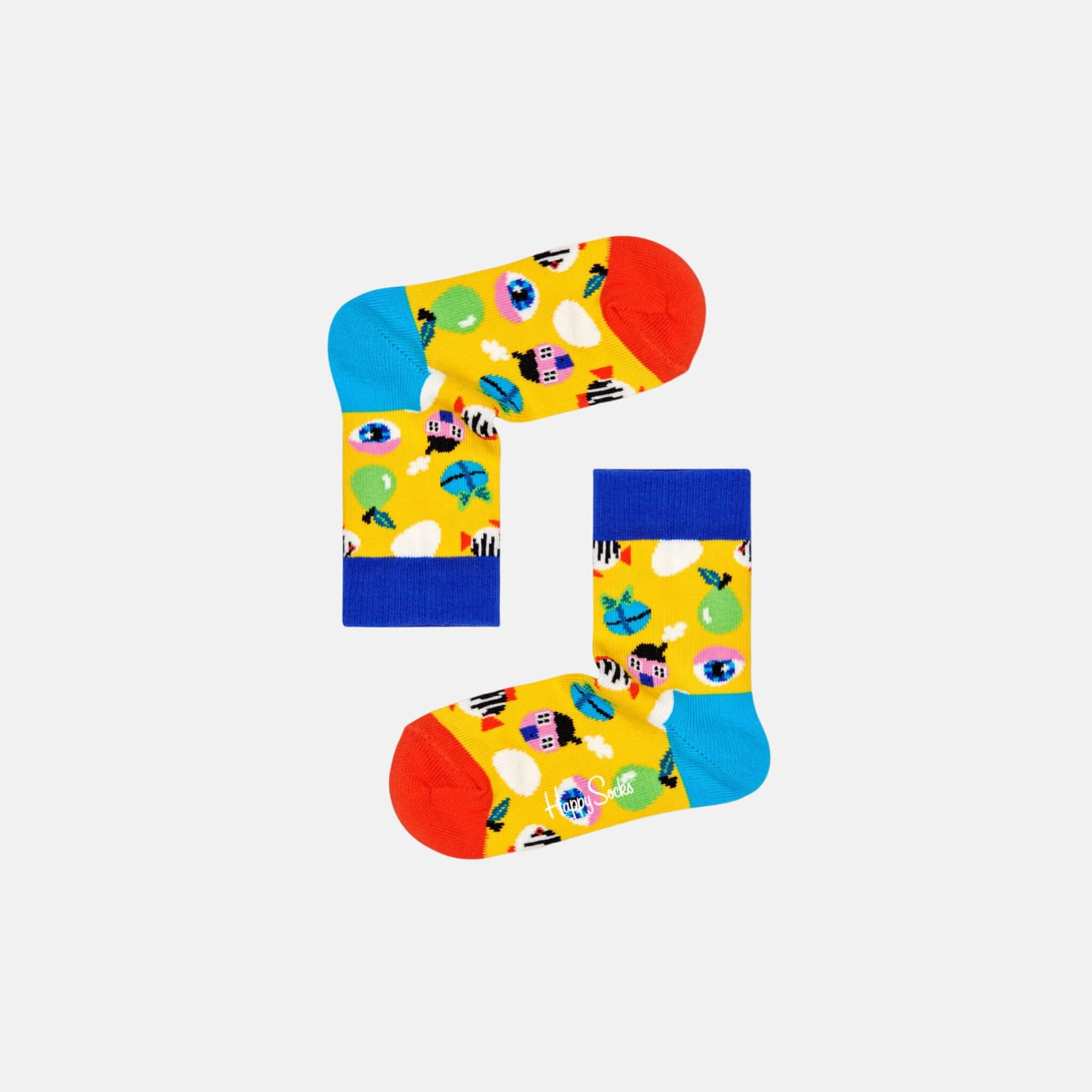 Detské žlté ponožky Happy Socks s veľkonočným motívom, vzor Fantasy Egg