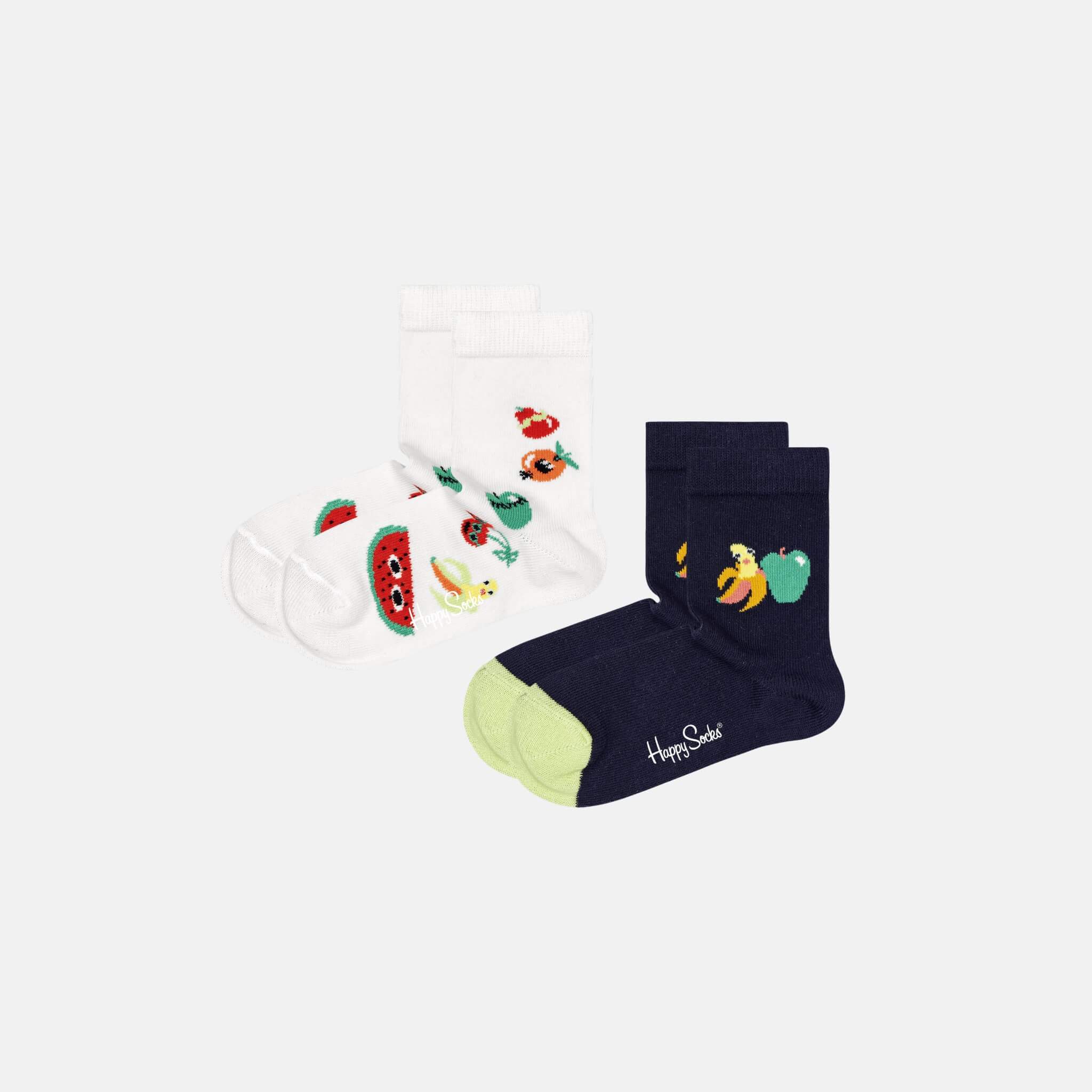 Detské ponožky Happy Socks s ovocím, vzor Fruit Mix- 2 páry