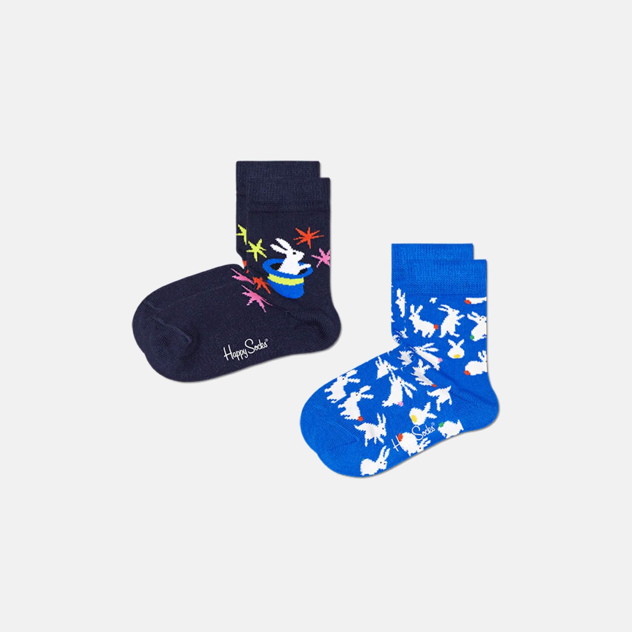 Detské ponožky Happy Socks s králičkami, vzor Magic - 2 páry