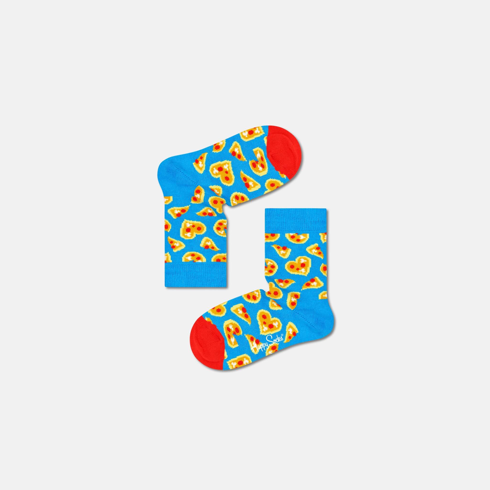 Detské modré ponožky Happy Socks, vzor Pizza Love