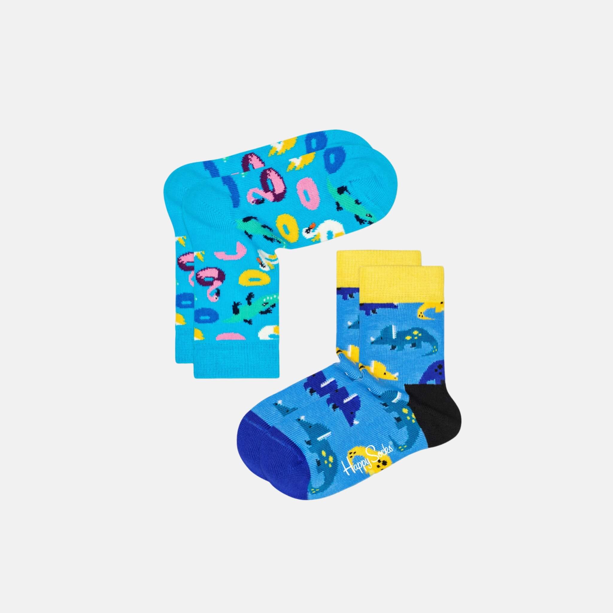 Detské modré ponožky Happy Socks, vzor Poolparty - dva páry