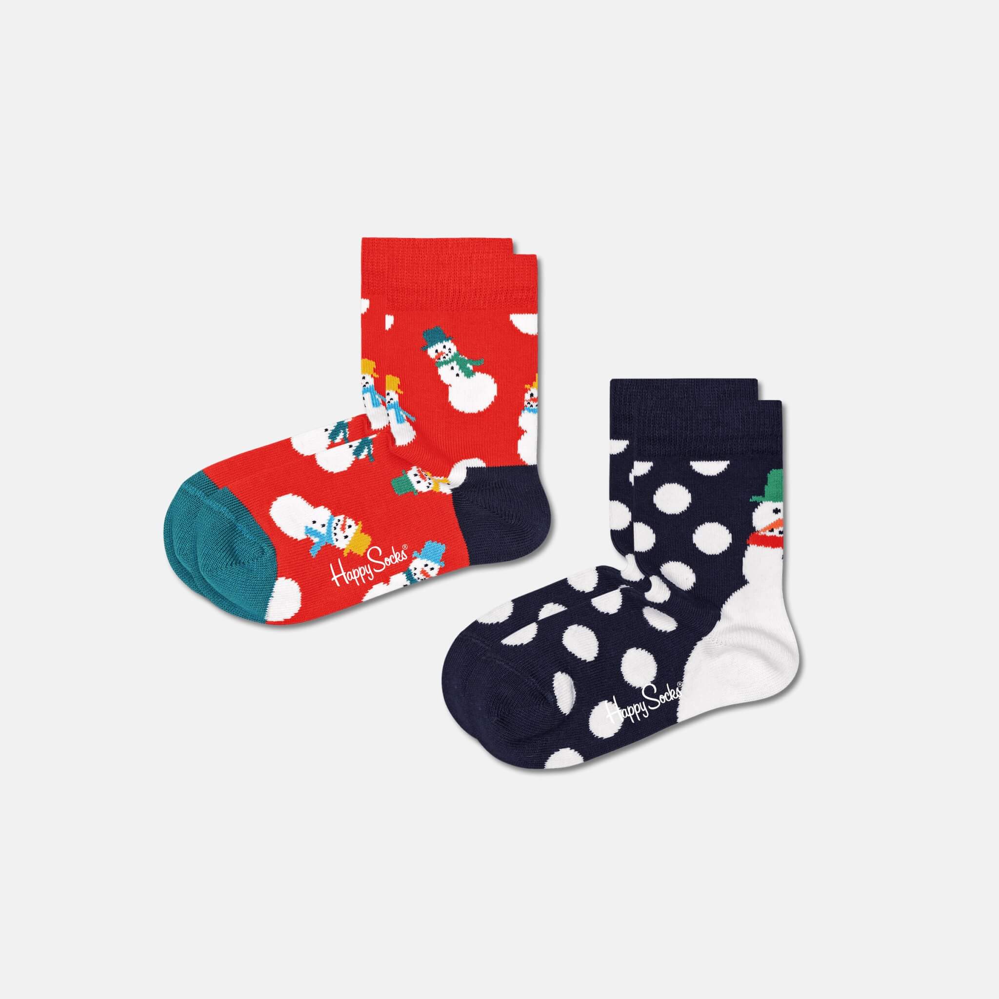 Detské ponožky Happy Socks so snehuliakom, vzor Snowman - 2 páry