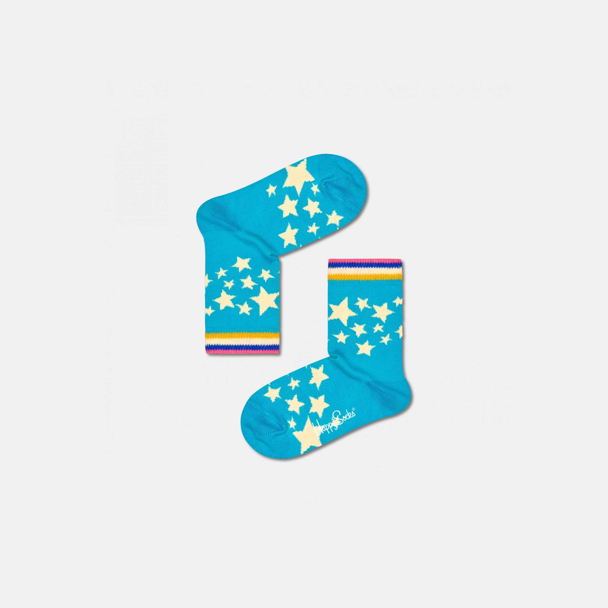 Detské modré ponožky Happy Socks s hviezdičkami, vzor Star