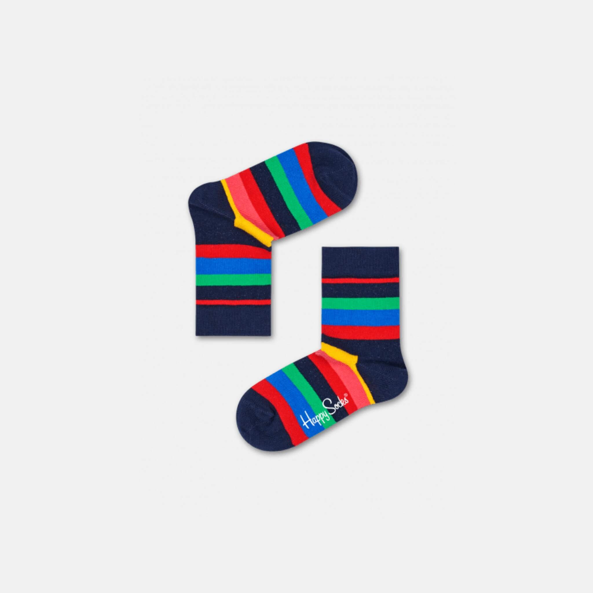 Detské farebné ponožky Happy Socks s pruhy, vzor Stripe