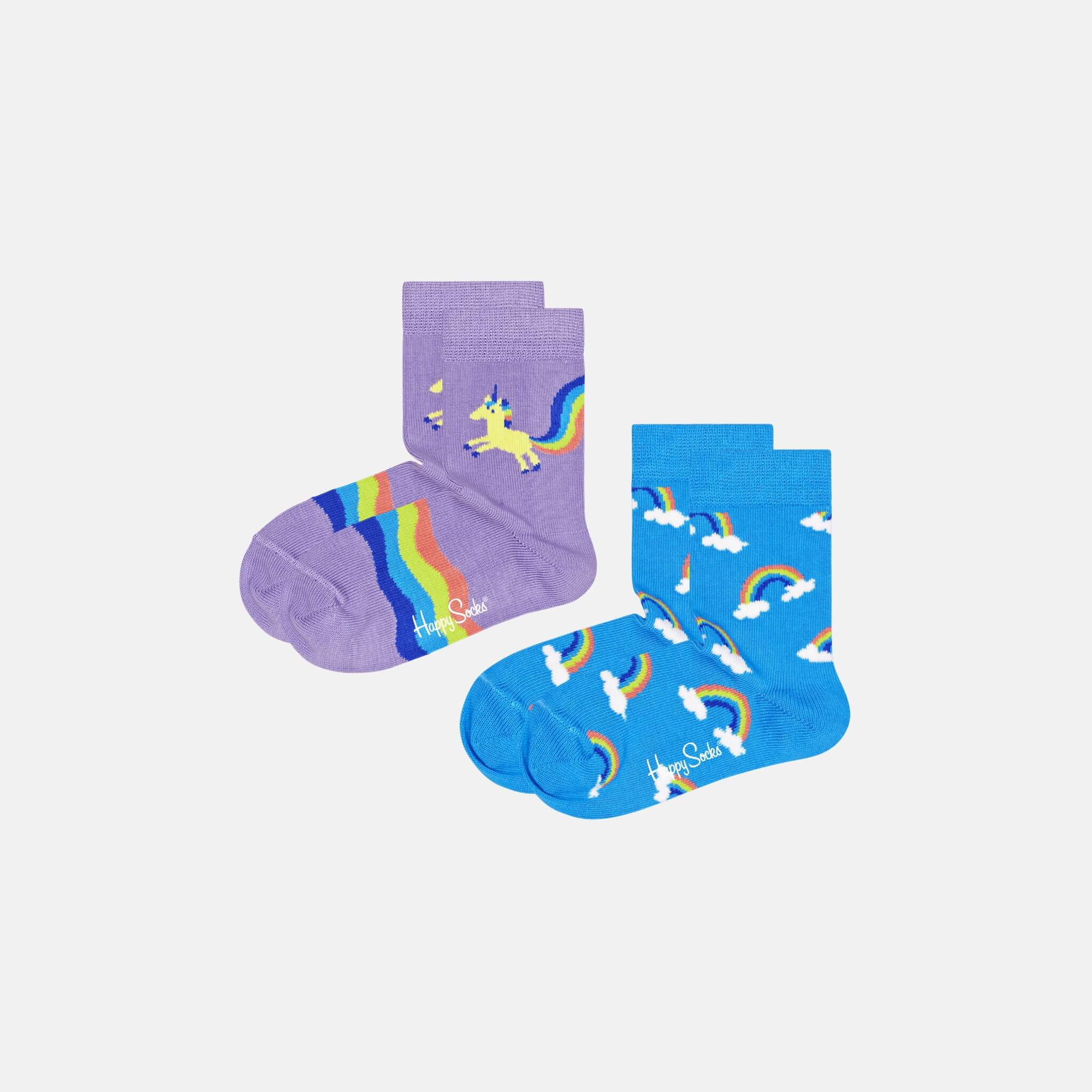 Detské ponožky Happy Socks, vzor Unicorn & Rainbow - 2 páry