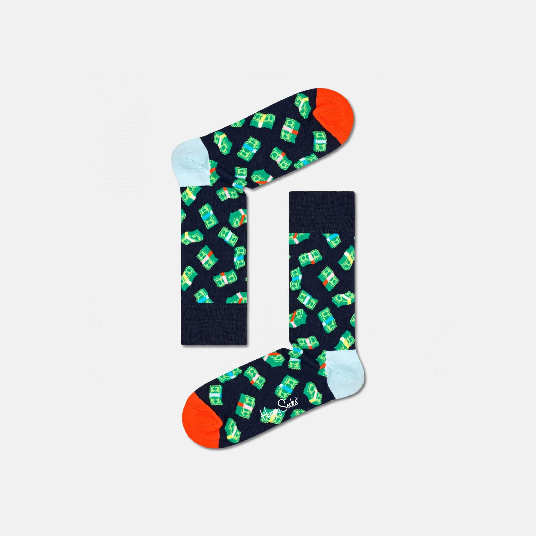 Čierne ponožky Happy Socks s bankovkami, vzor Money Money