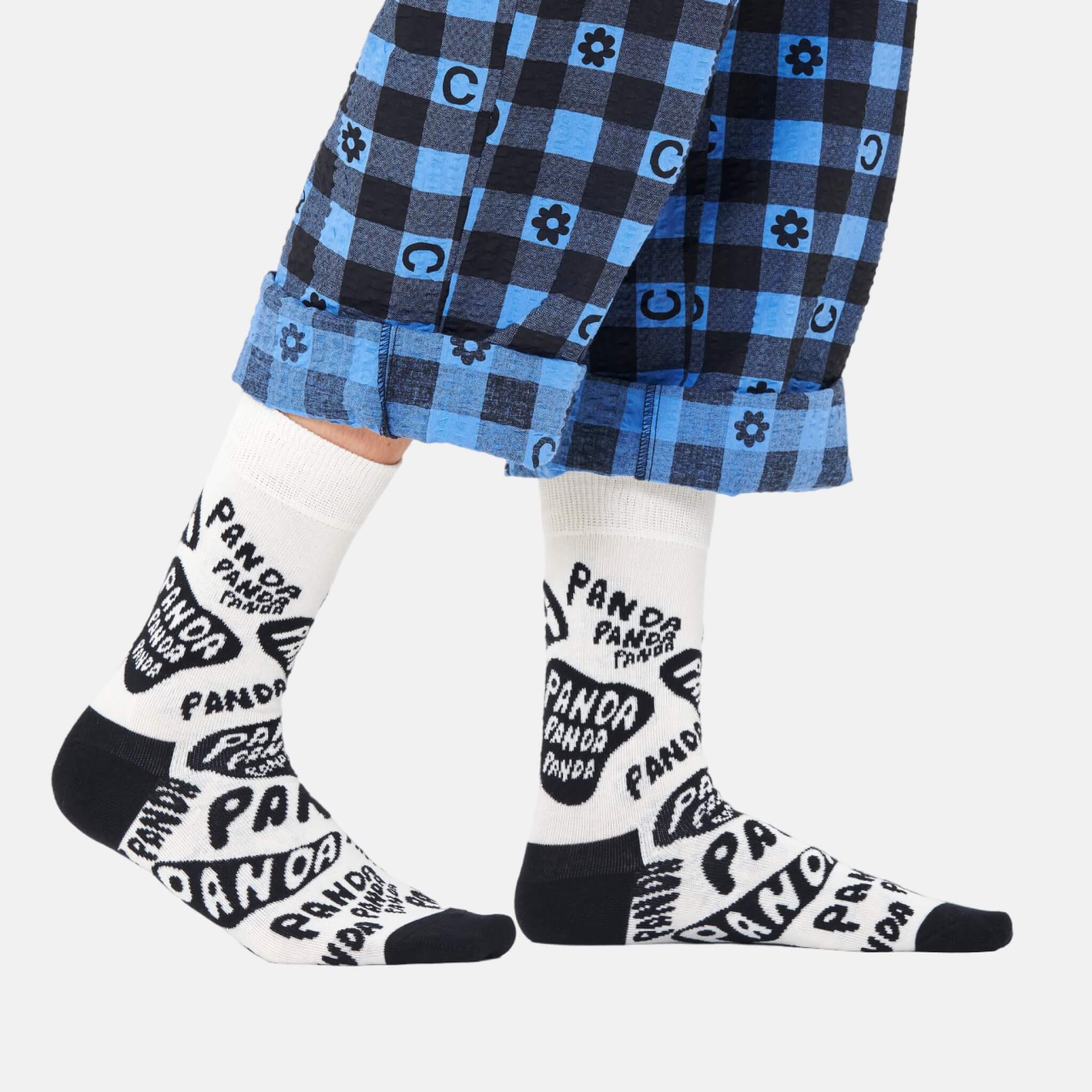 Černobiele ponožky Happy Socks x WWF, vzor Panda - Panda - Panda