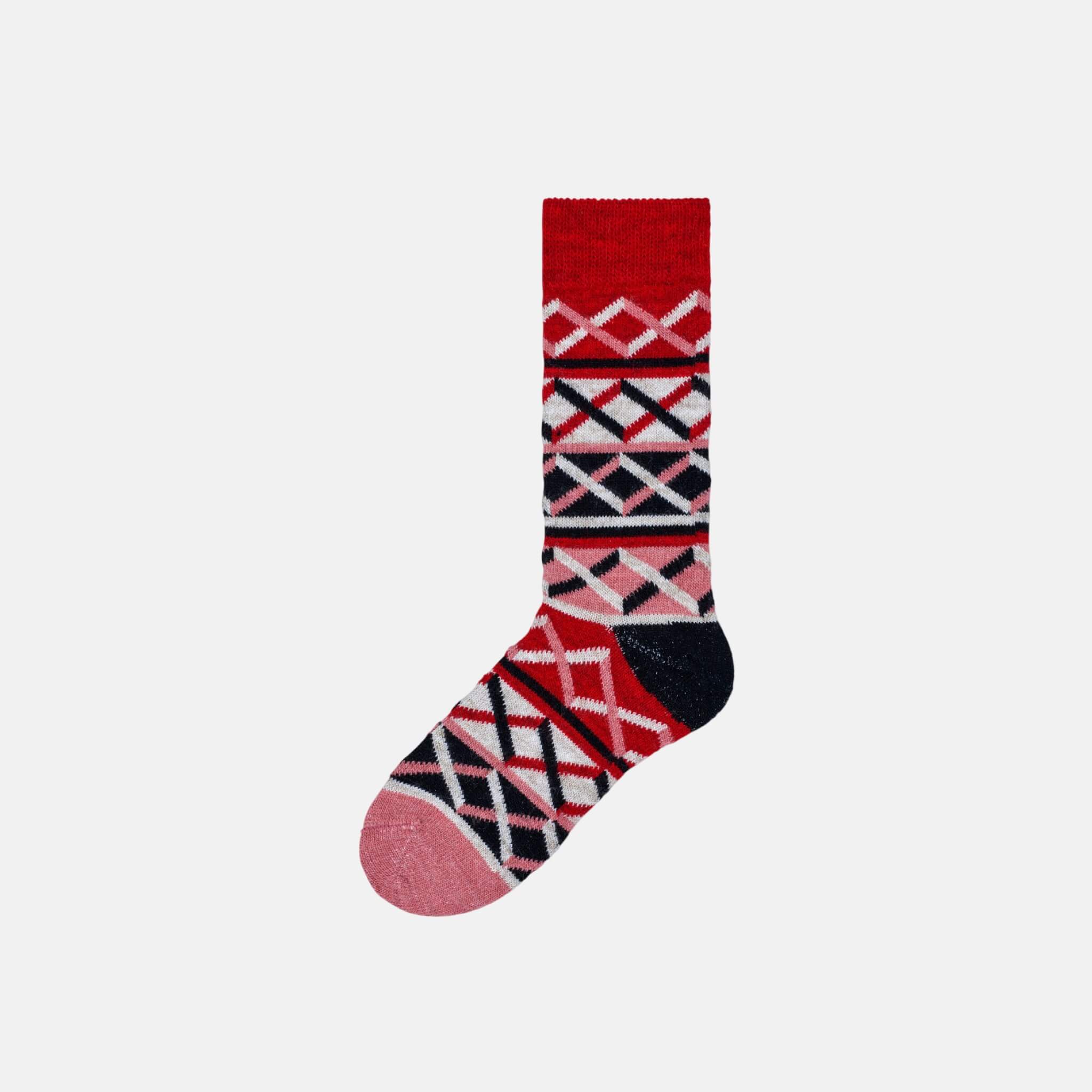 Dámske farebné (červené) ponožky Happy Socks Ellinor // kolekcia Hysteria