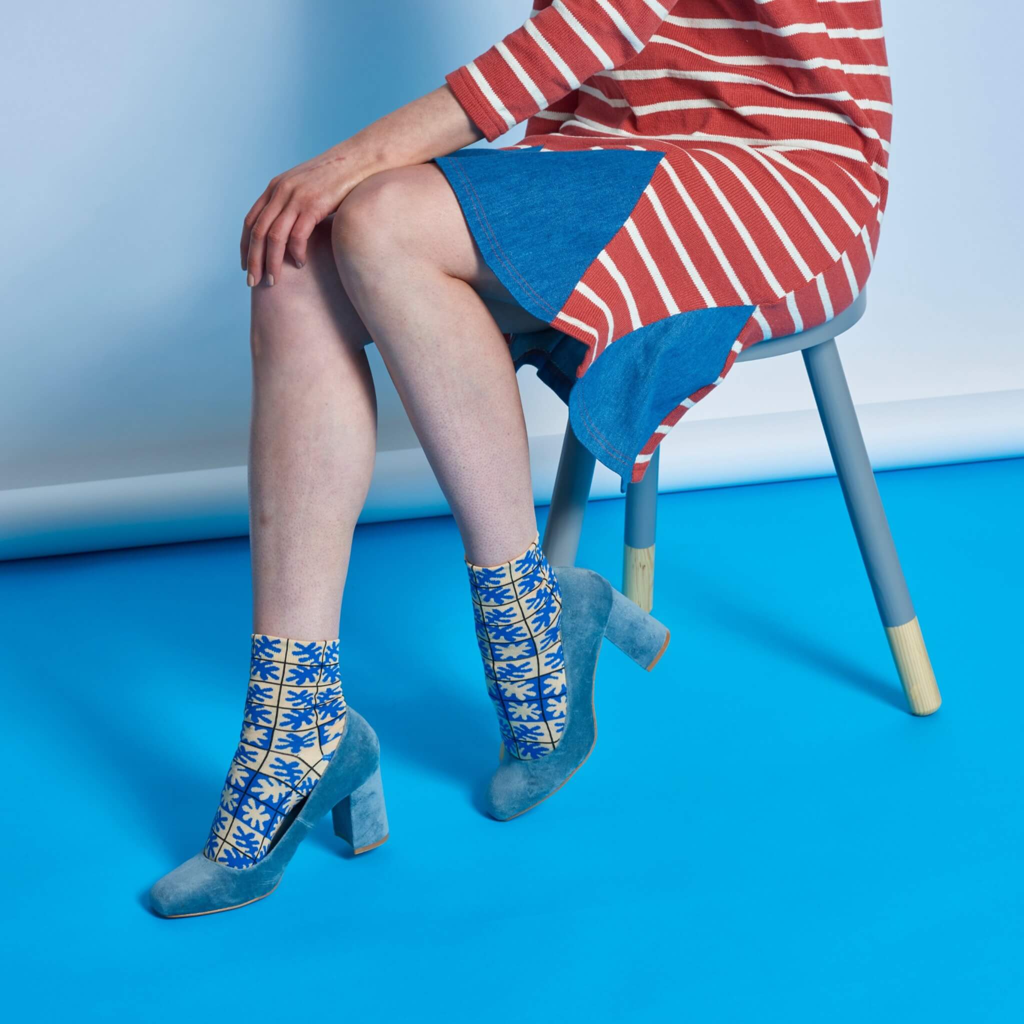 Dámske modré teplé ponožky Happy Socks Emilia // kolekcia Hysteria