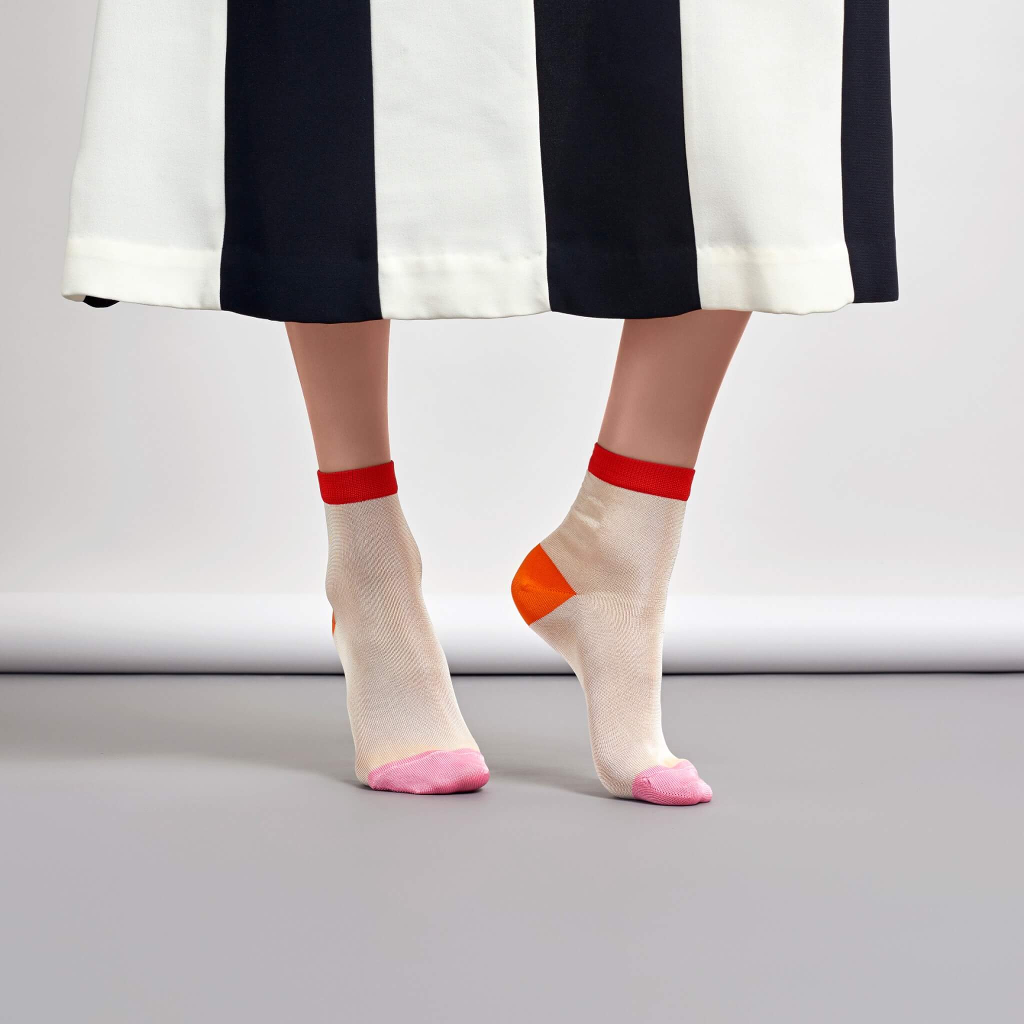 Dámske krémové ponožky Happy Socks Grace // kolekcia Hysteria