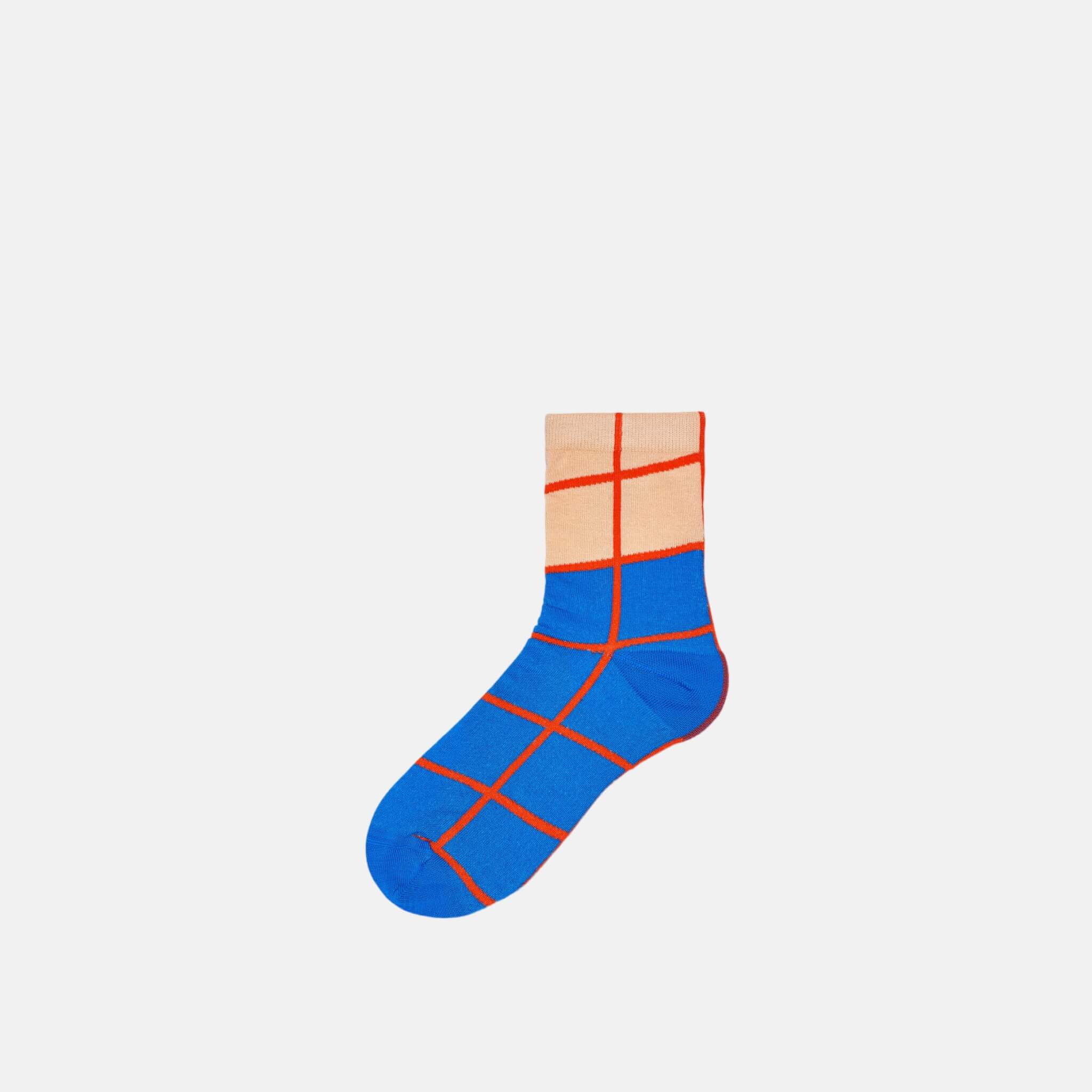 Dámske modro-krémové ponožky Happy Socks Karen // kolekcia Hysteria