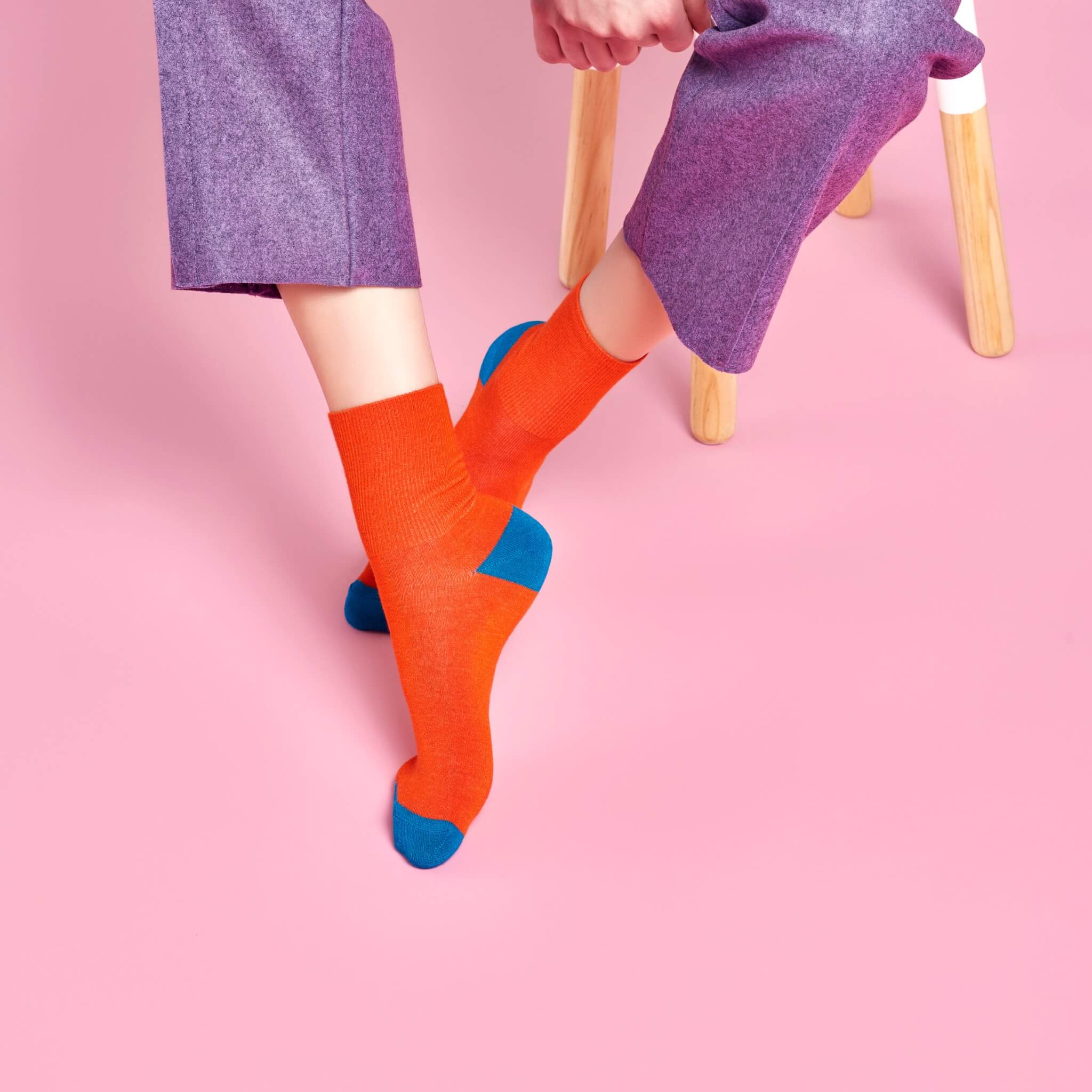 Dámske oranžové ponožky Happy Socks Marina // kolekcia Hysteria