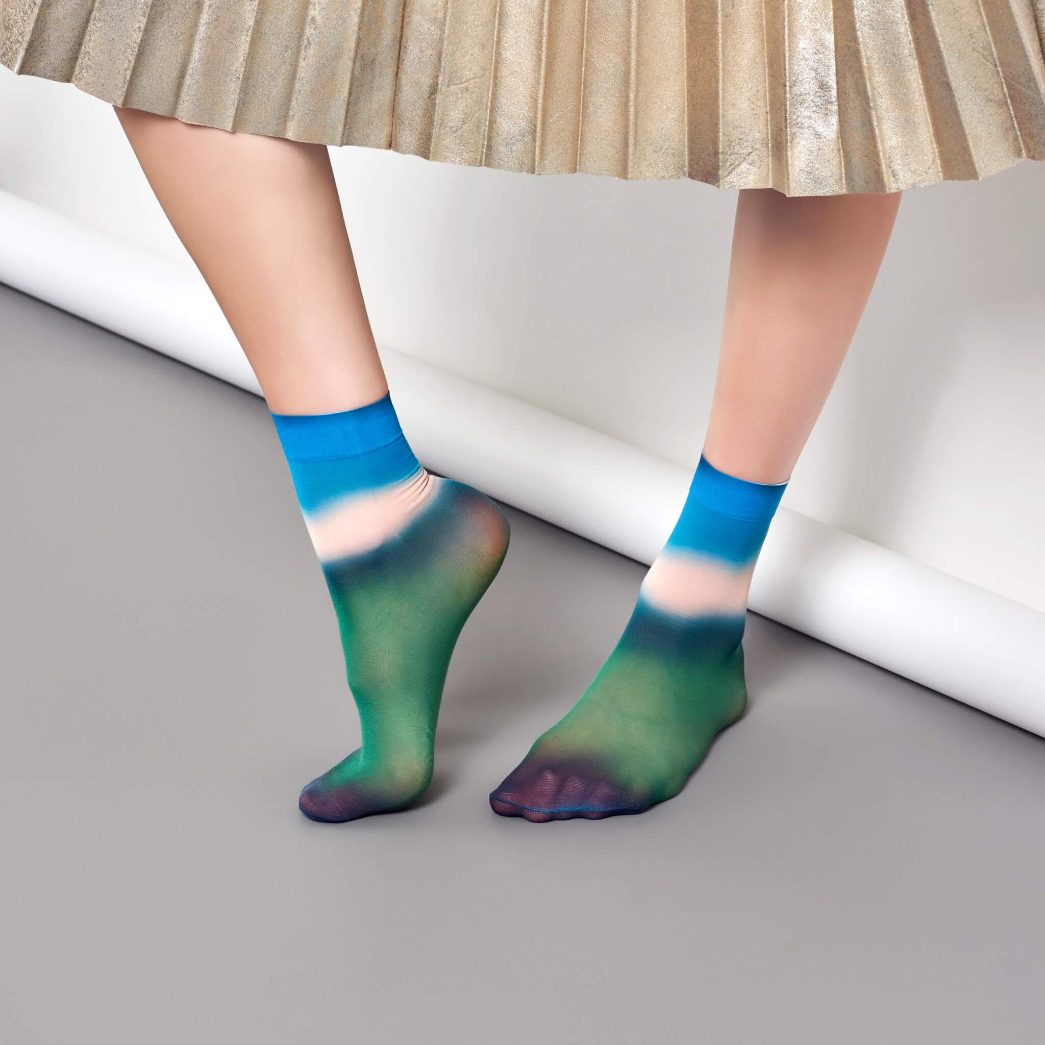 Dámske zeleno-modré ponožky Happy Socks Mia // kolekcia Hysteria