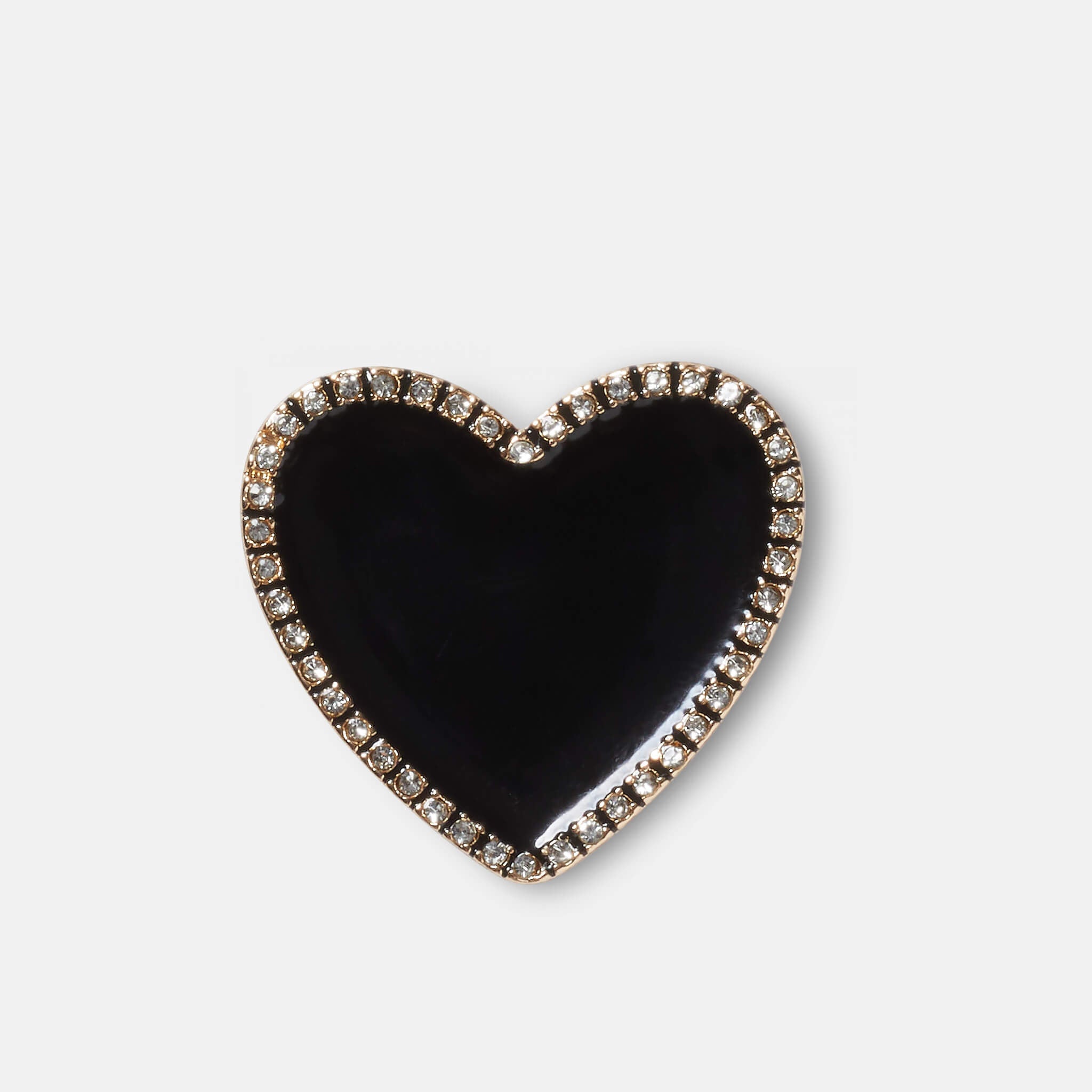 Jibbitz™ - Black Heart with Gold Outline