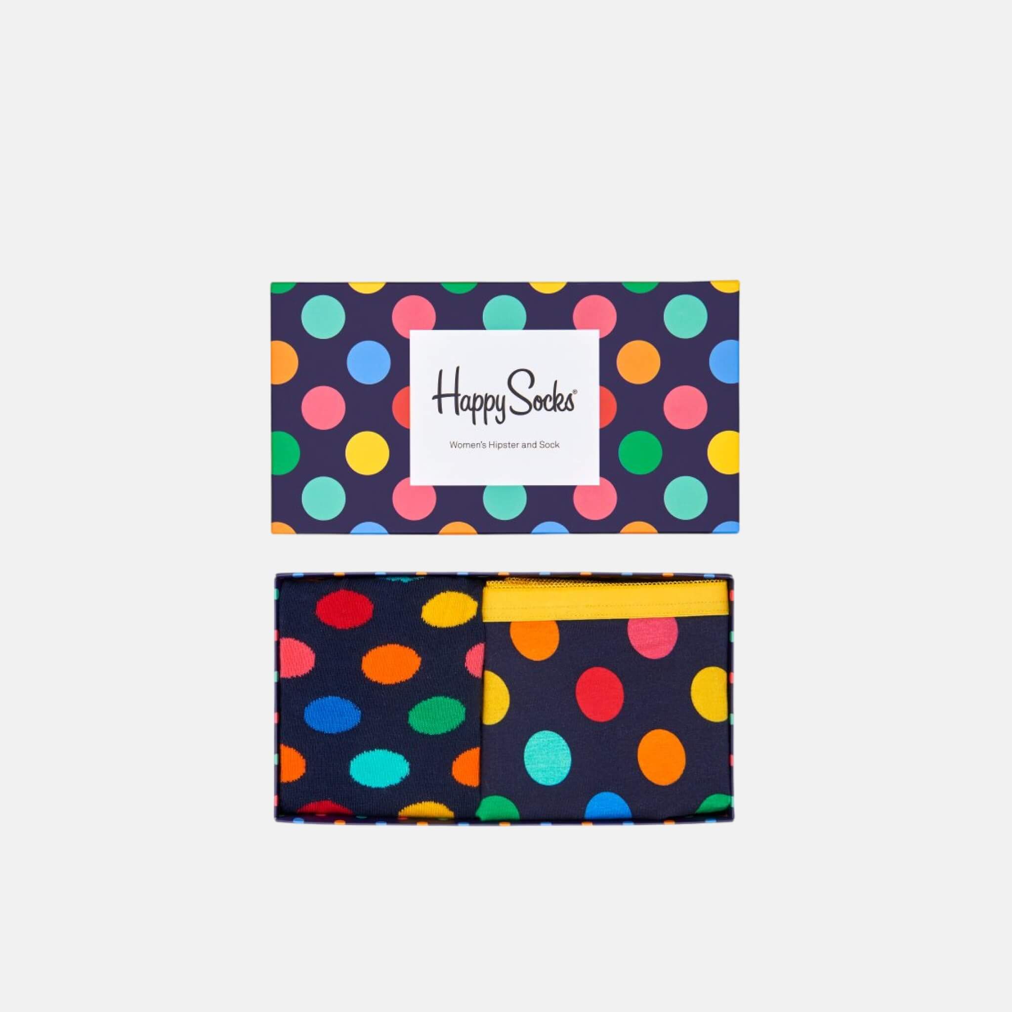 Darčekový box ponožiek a nohavičiek Happy Socks Combo Big Dot Blue - 2 páry