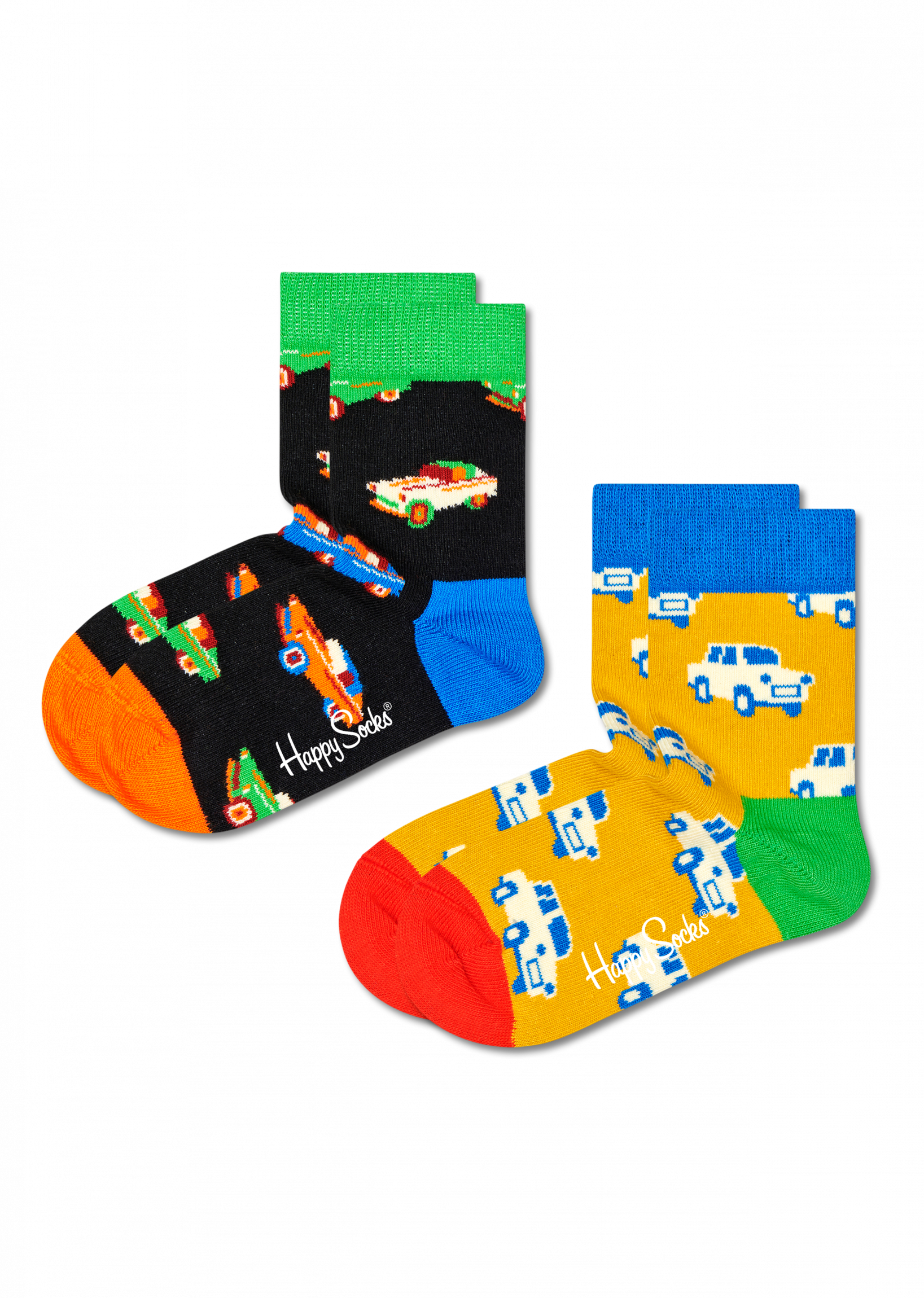 Detské ponožky Happy Socks, vzor Car - 2 páry